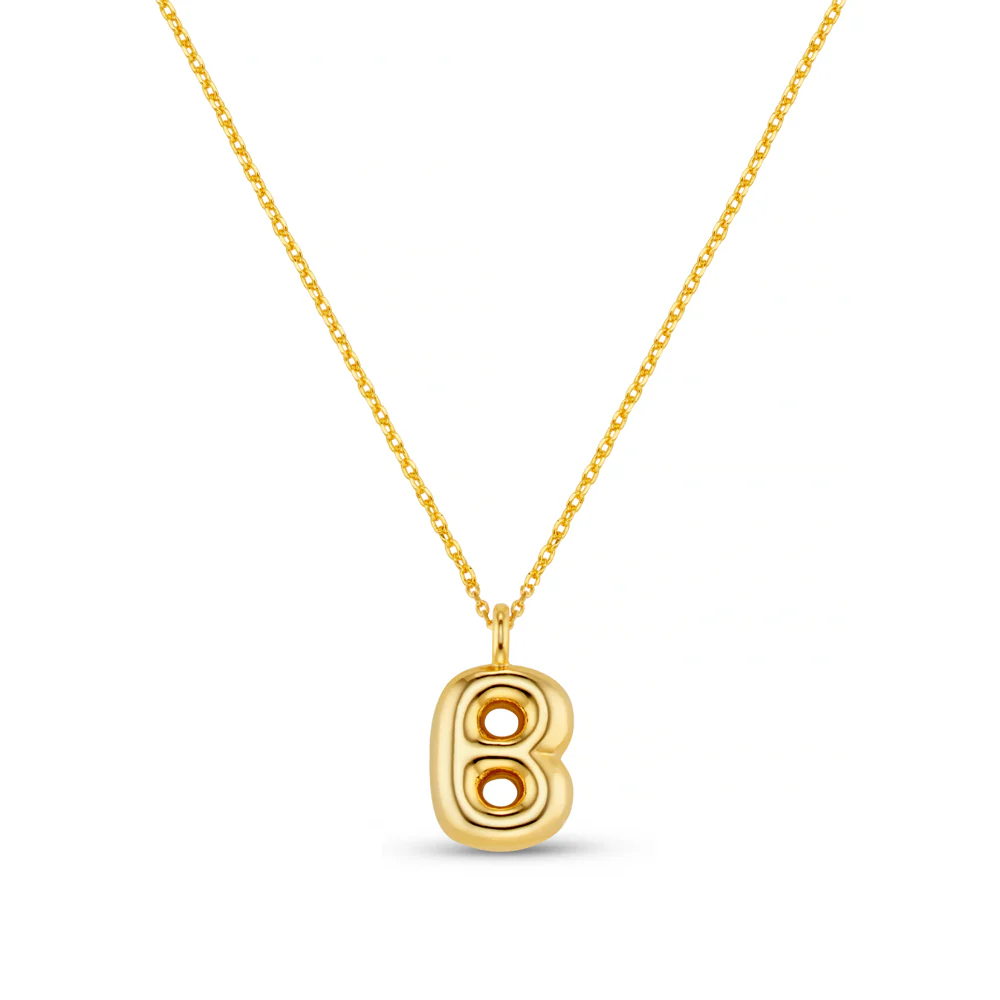 B Bubble Initial Necklace