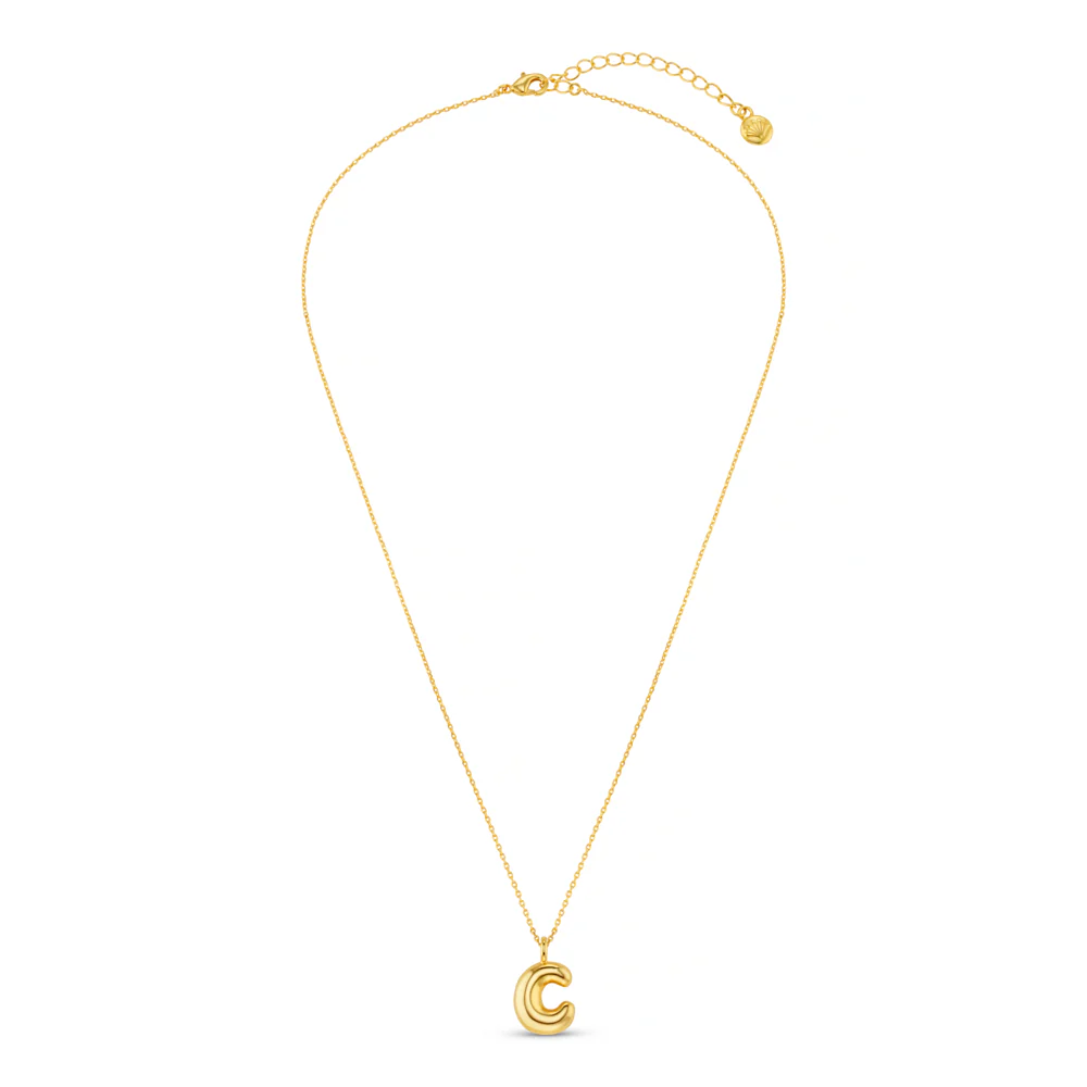 C Bubble Initial Necklace - Image 3