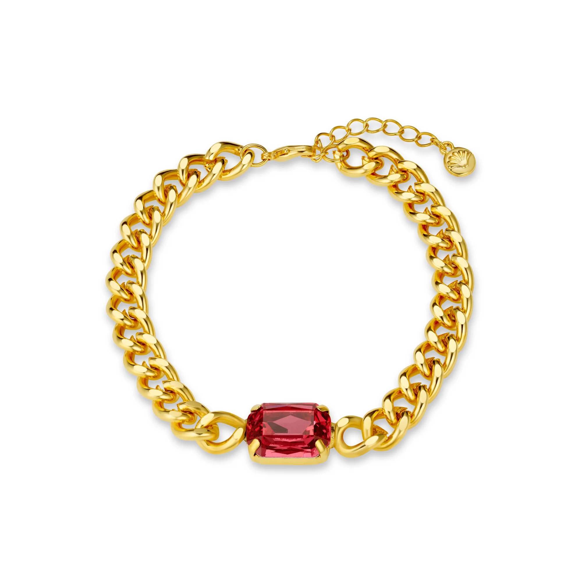 Chunky Stationed Crystal Chain Bracelet