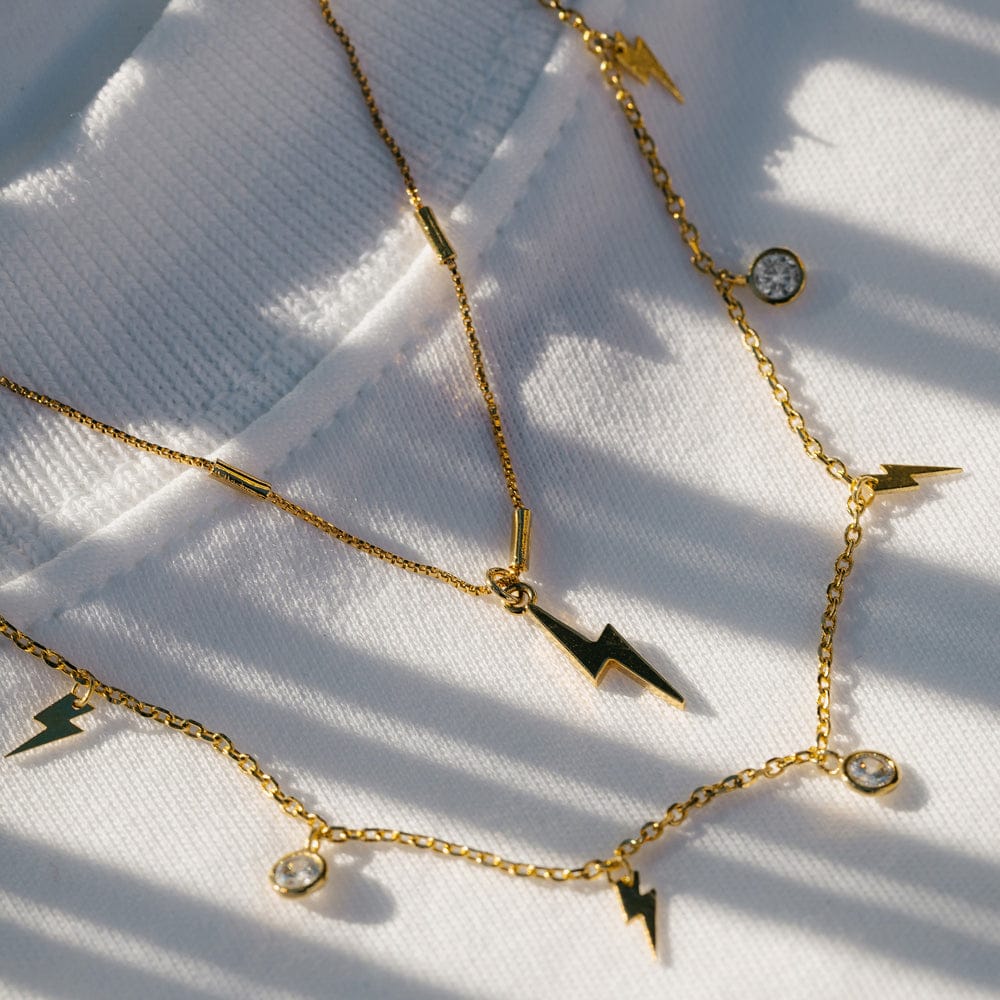 Crystal & Lightning Multi Charm Necklace - Image 3