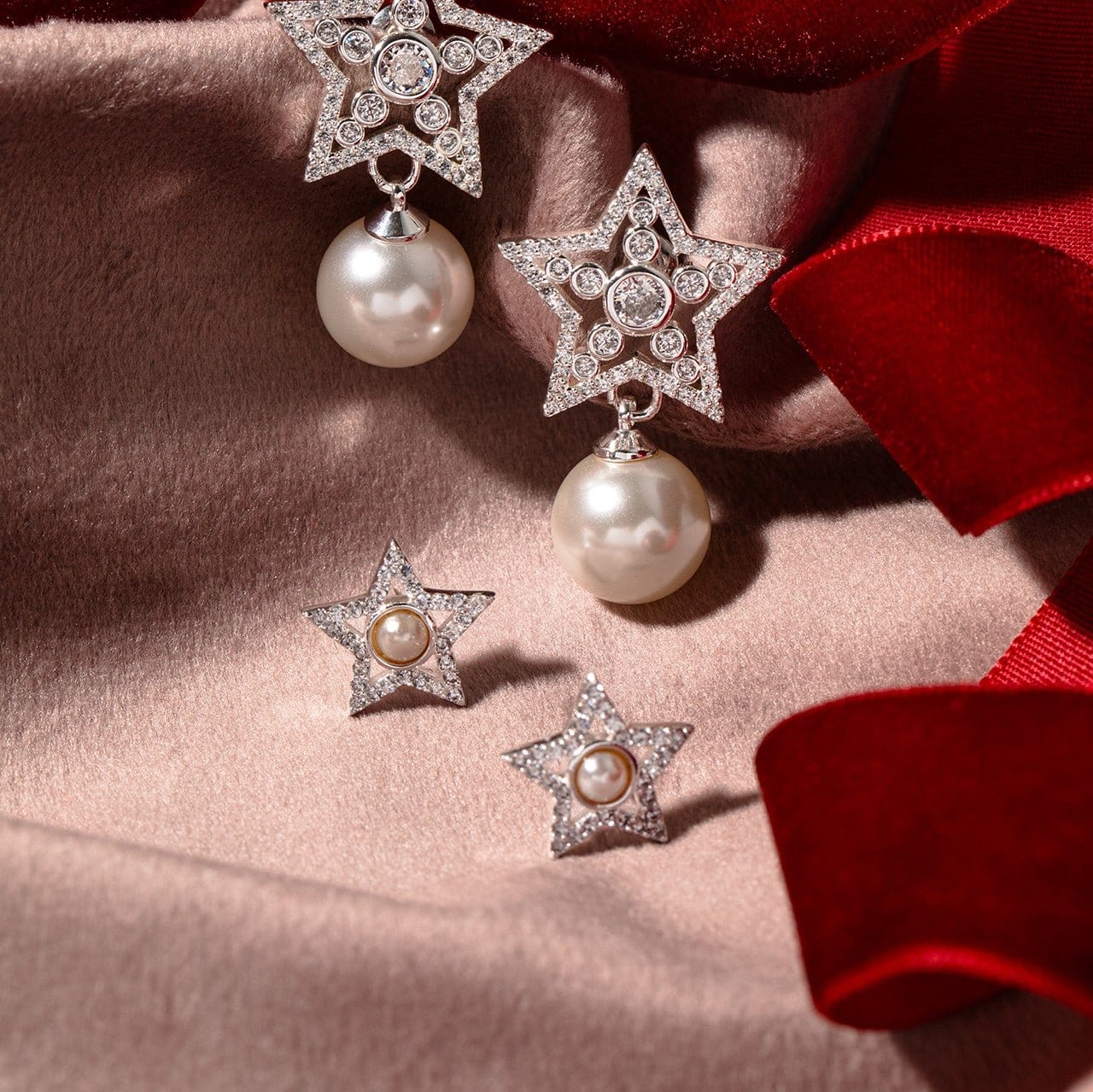 Crystal Star Stud Earrings - Image 3