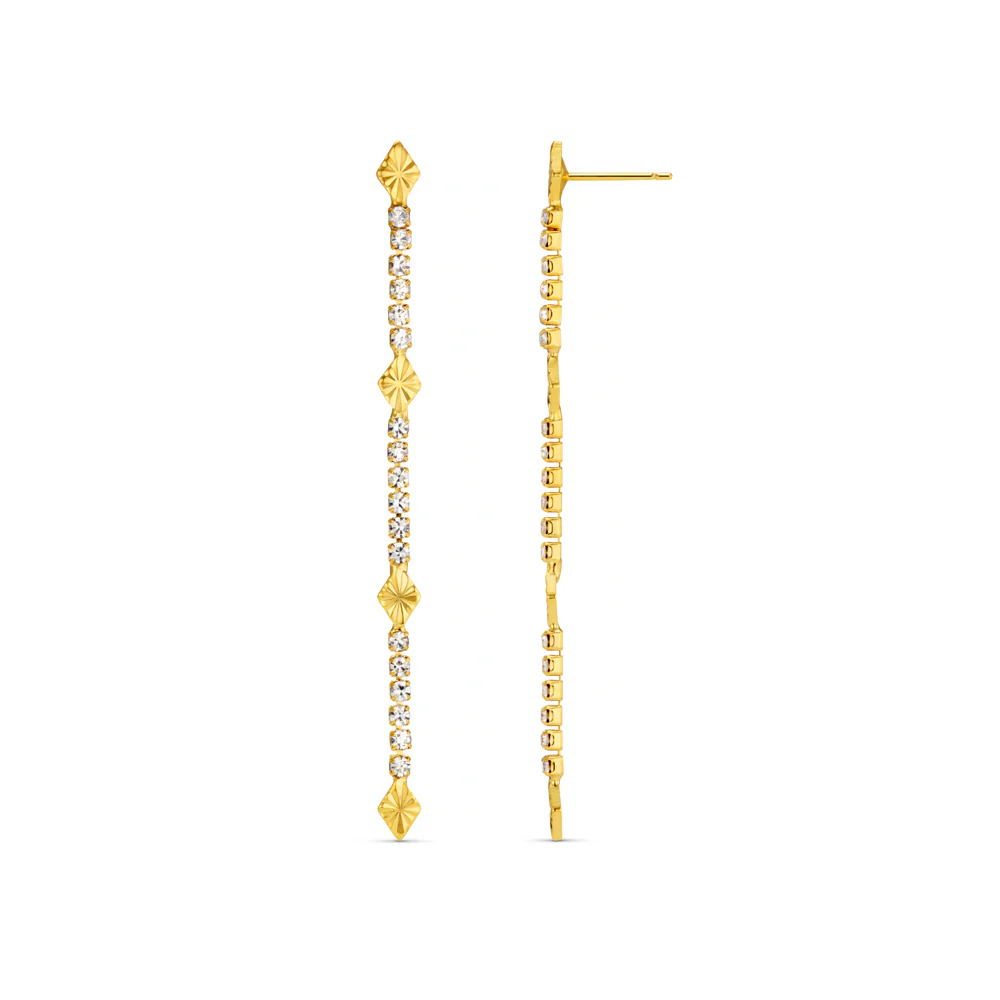 Cupchain & Etched Detail Drop Earrings