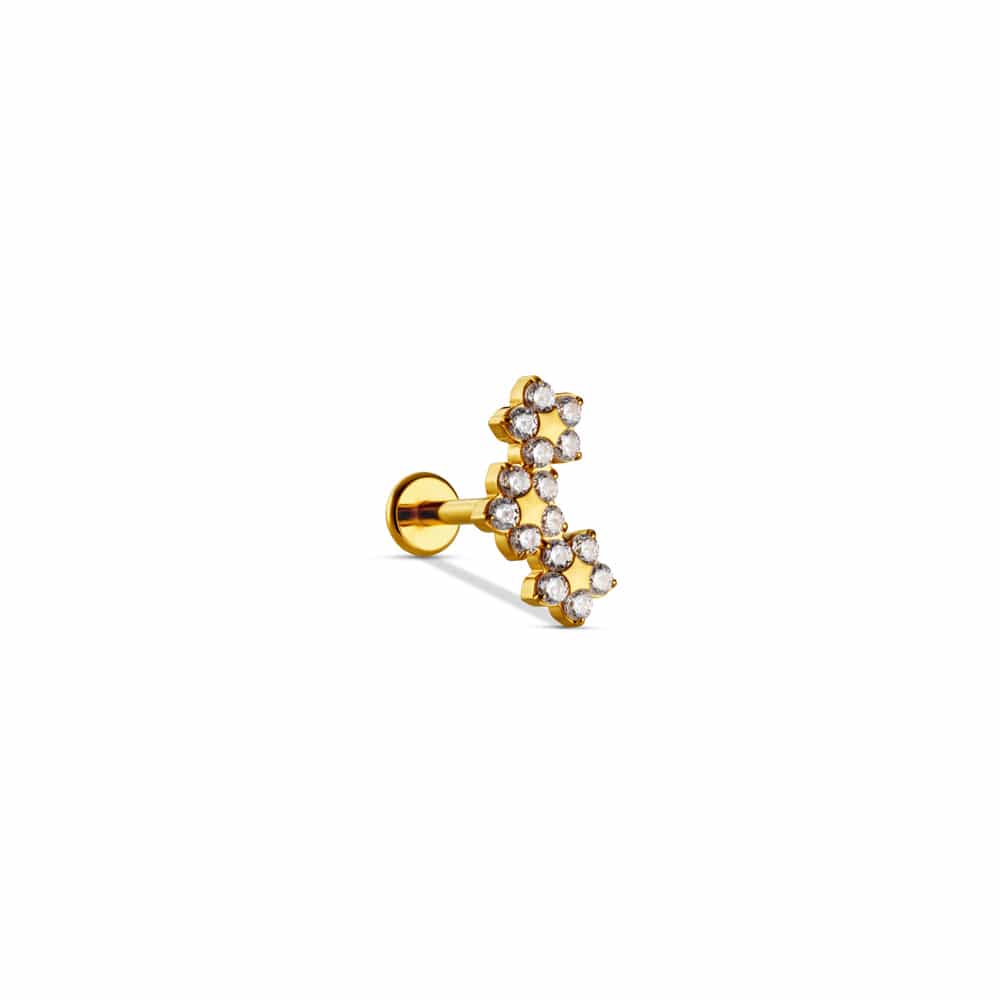 Curved Crystal Flower Labret