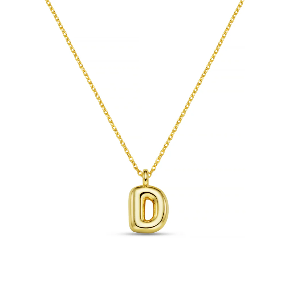 D Bubble Initial Necklace