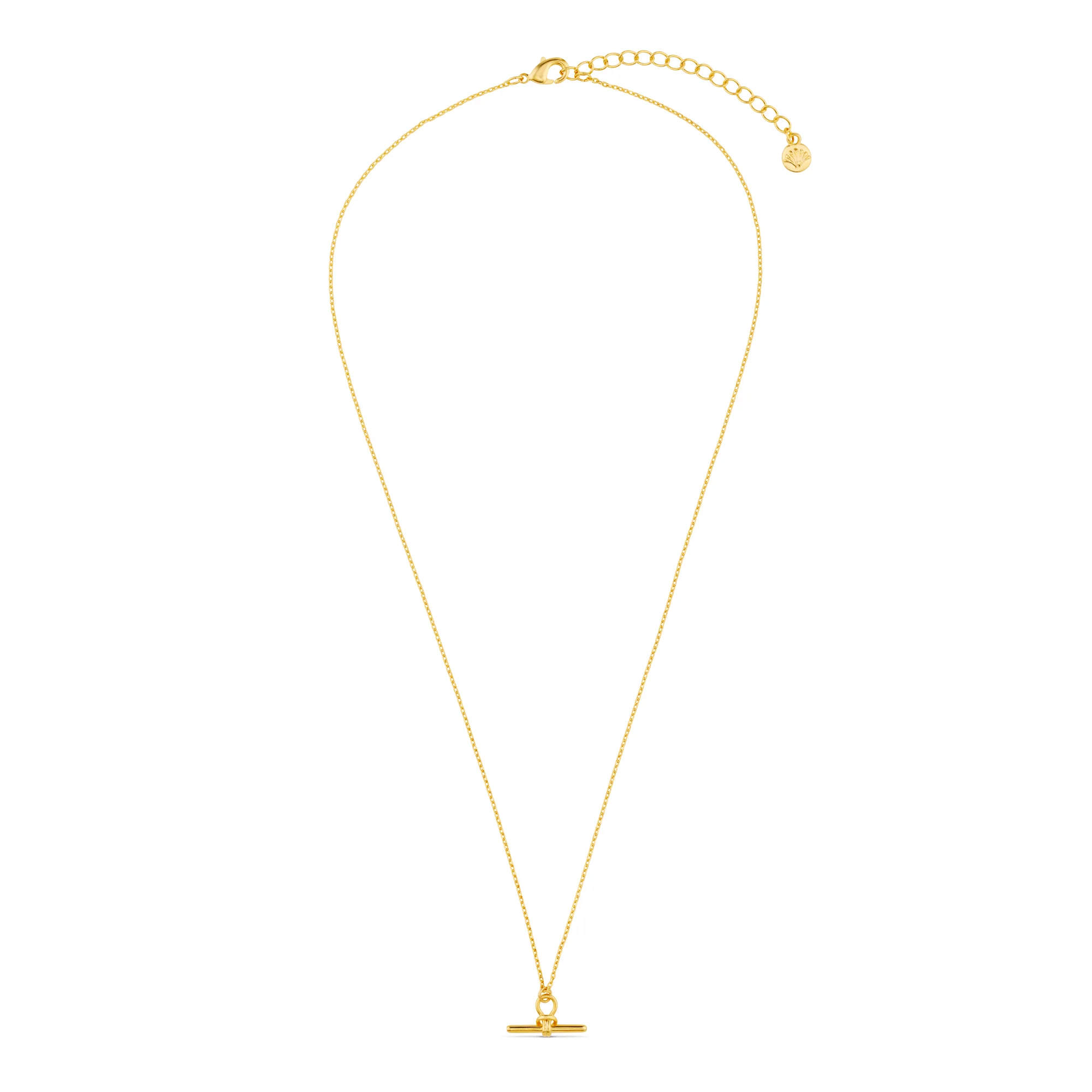 Dainty T-Bar Knot Necklace - Gold - Image 6
