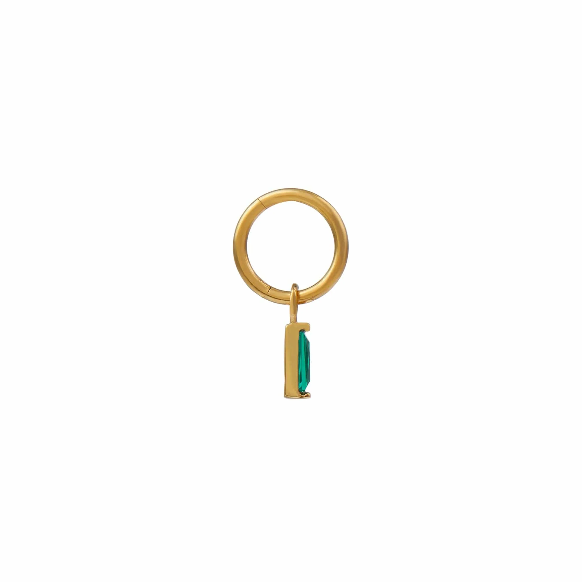 Emerald Baguette Clicker Hoop 6mm - Image 5