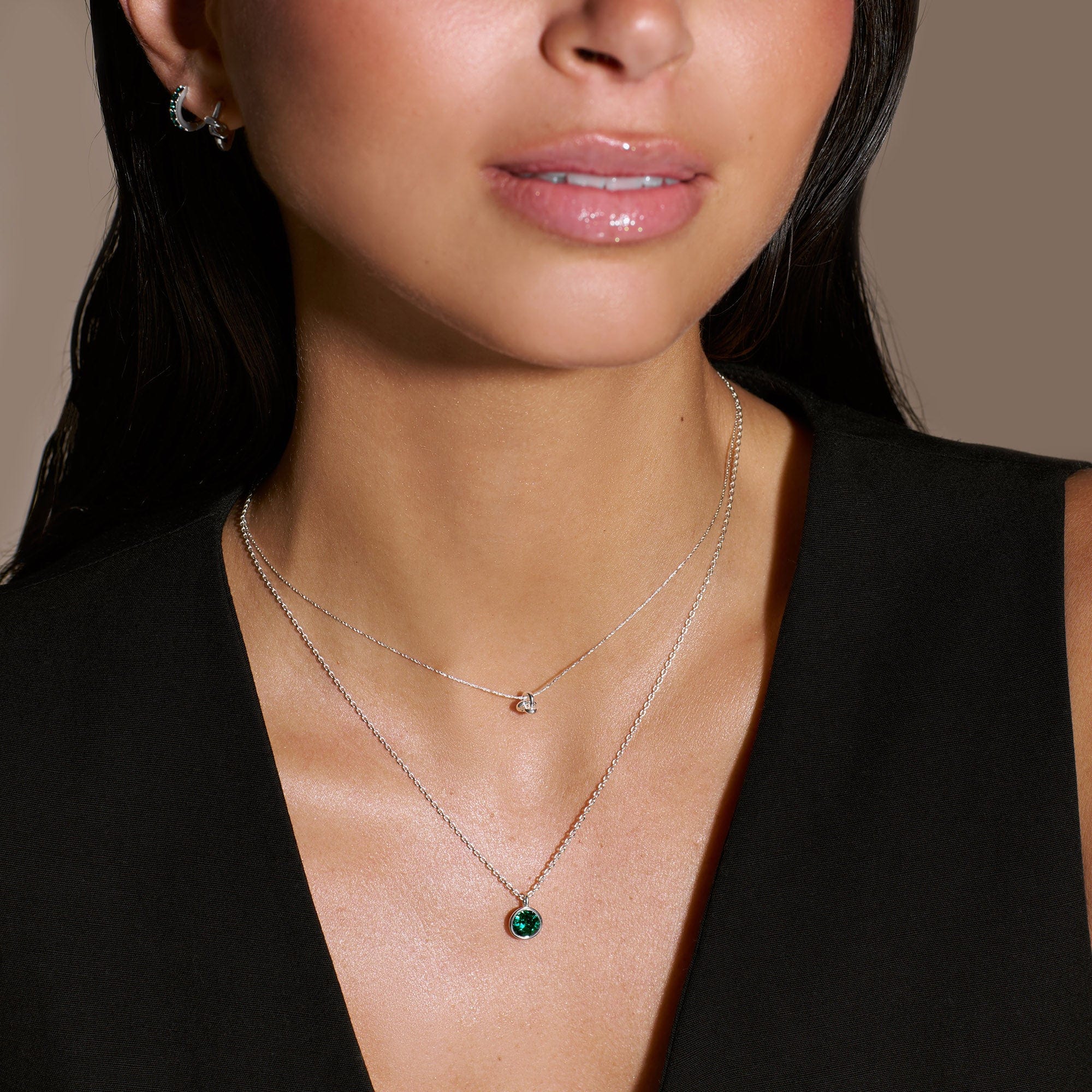 Emerald Necklace Made With Swarovski® Crystals - Silver - Image 3