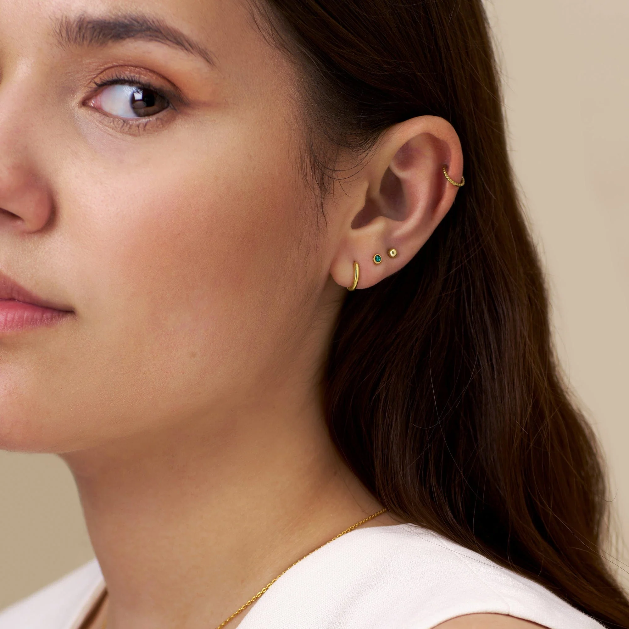 Emerald Stud & Hoop Earrings Pack Made With Swarovski® Crystals - Image 2
