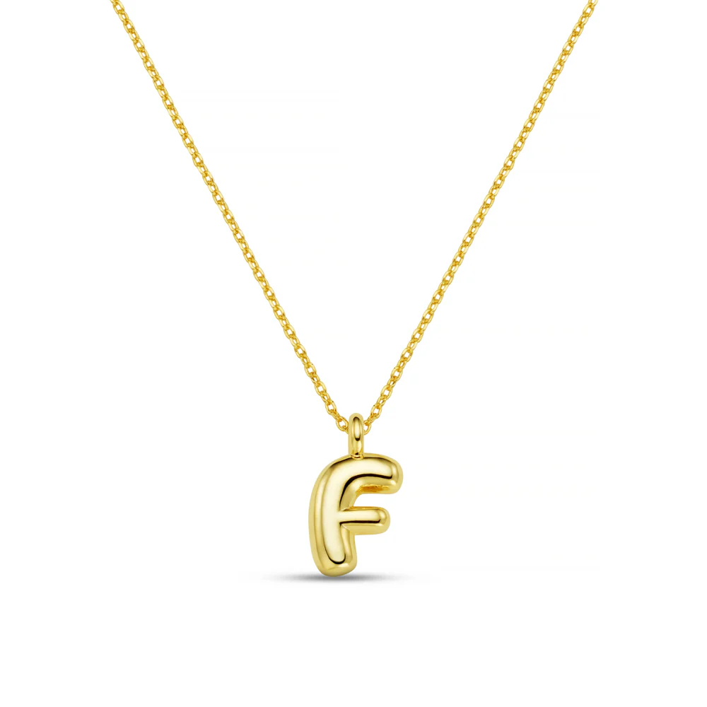 F Bubble Initial Necklace