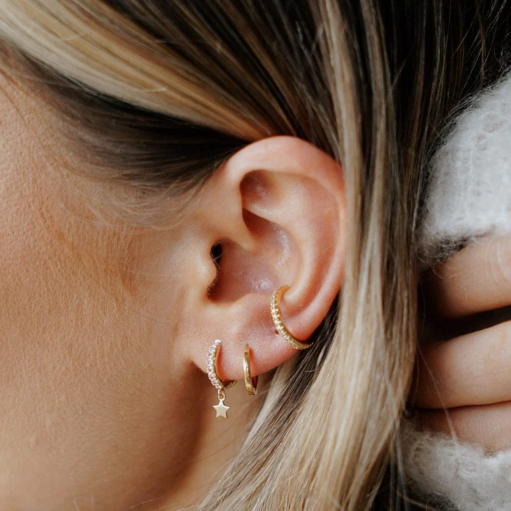 Fine Pavé Ear Cuff - Gold - Image 4