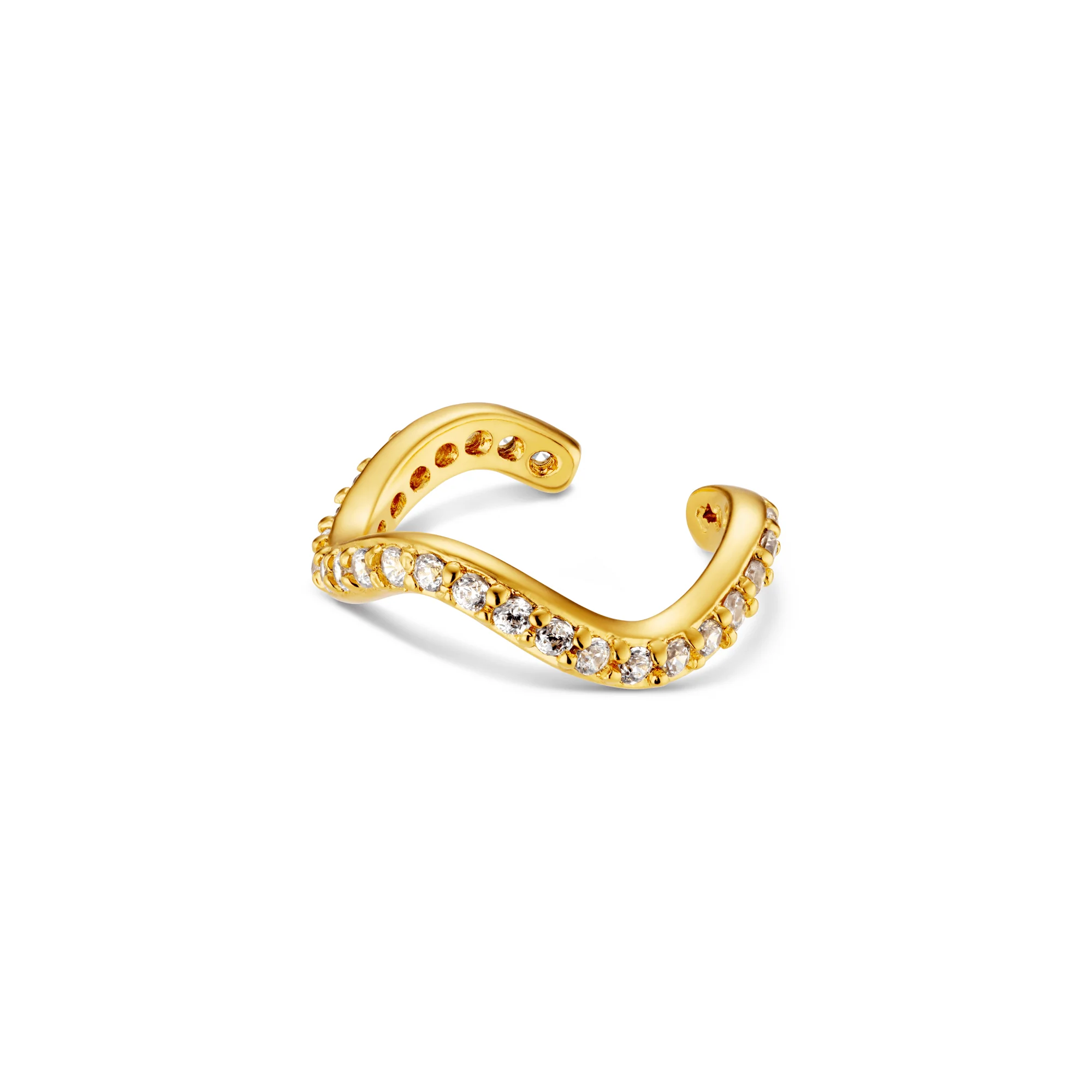Fine Pavé Wave Ear Cuff