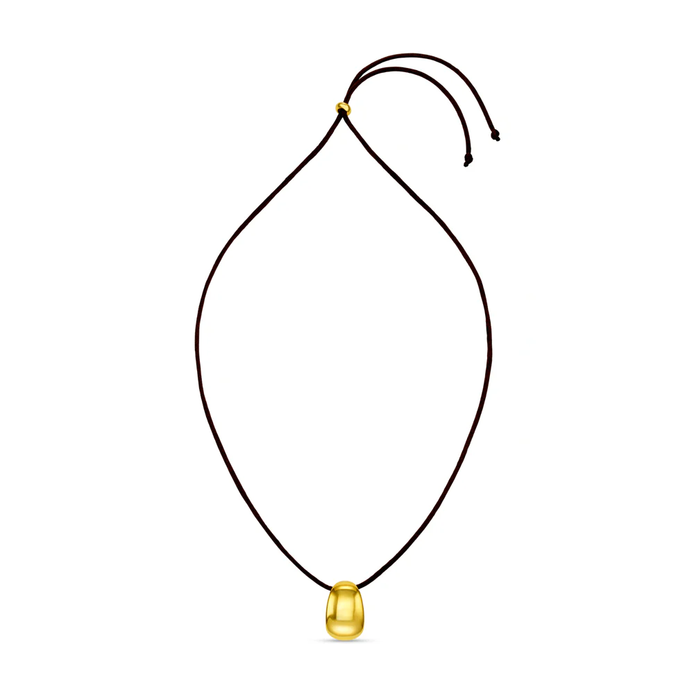 Gold Tapered Pendant Cord Necklace - Image 3