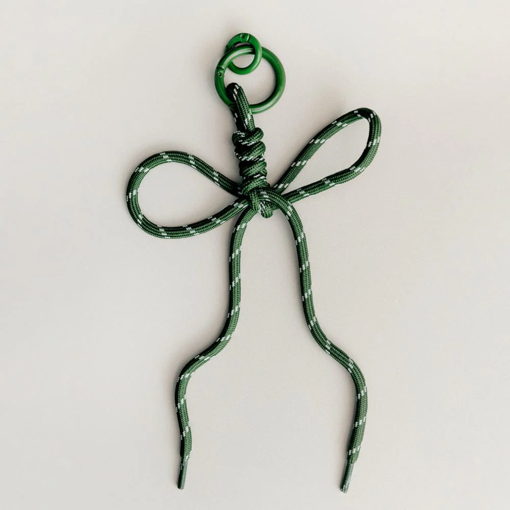 Green Cord Bow Bag Charm