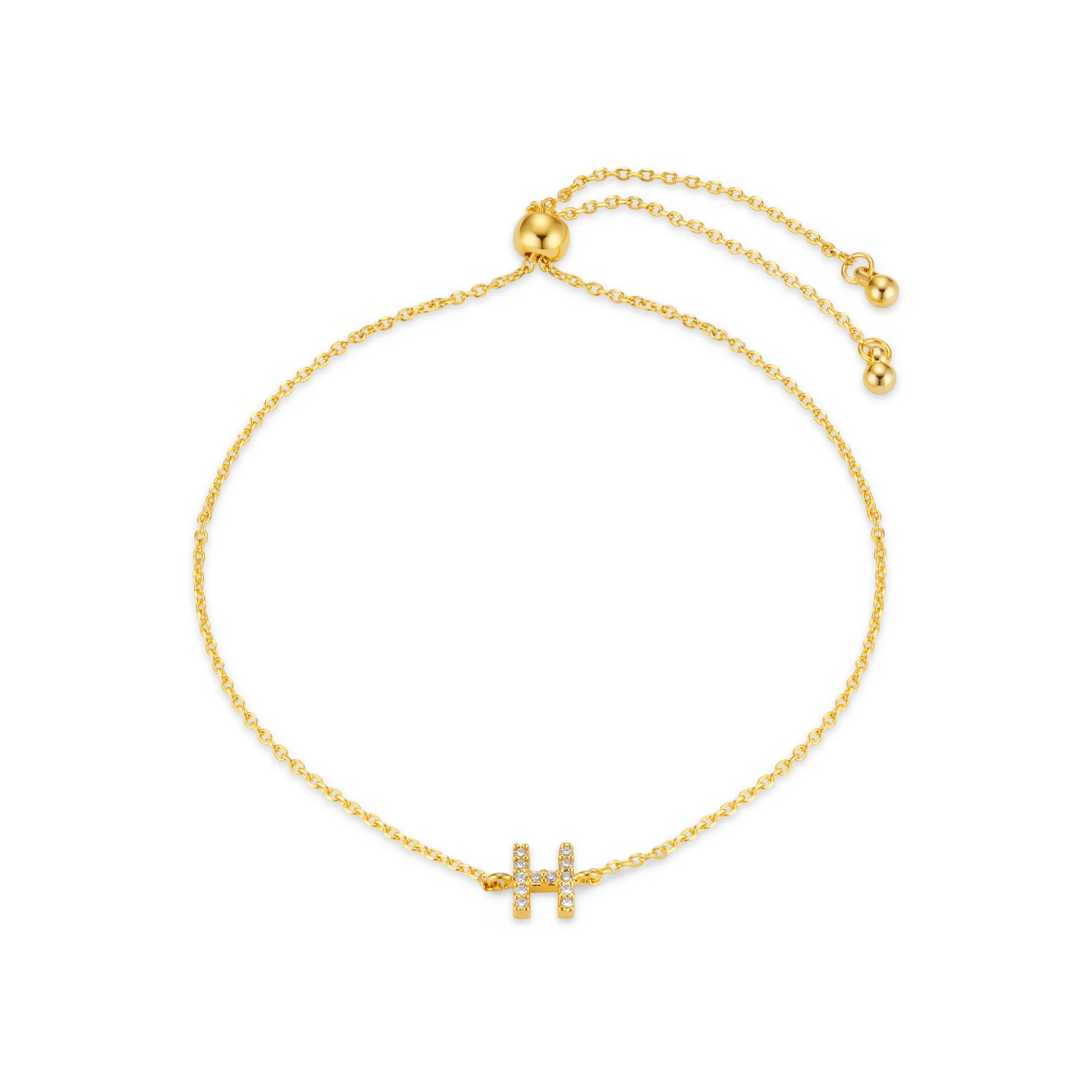 H Pavé Initial Slider Bracelet
