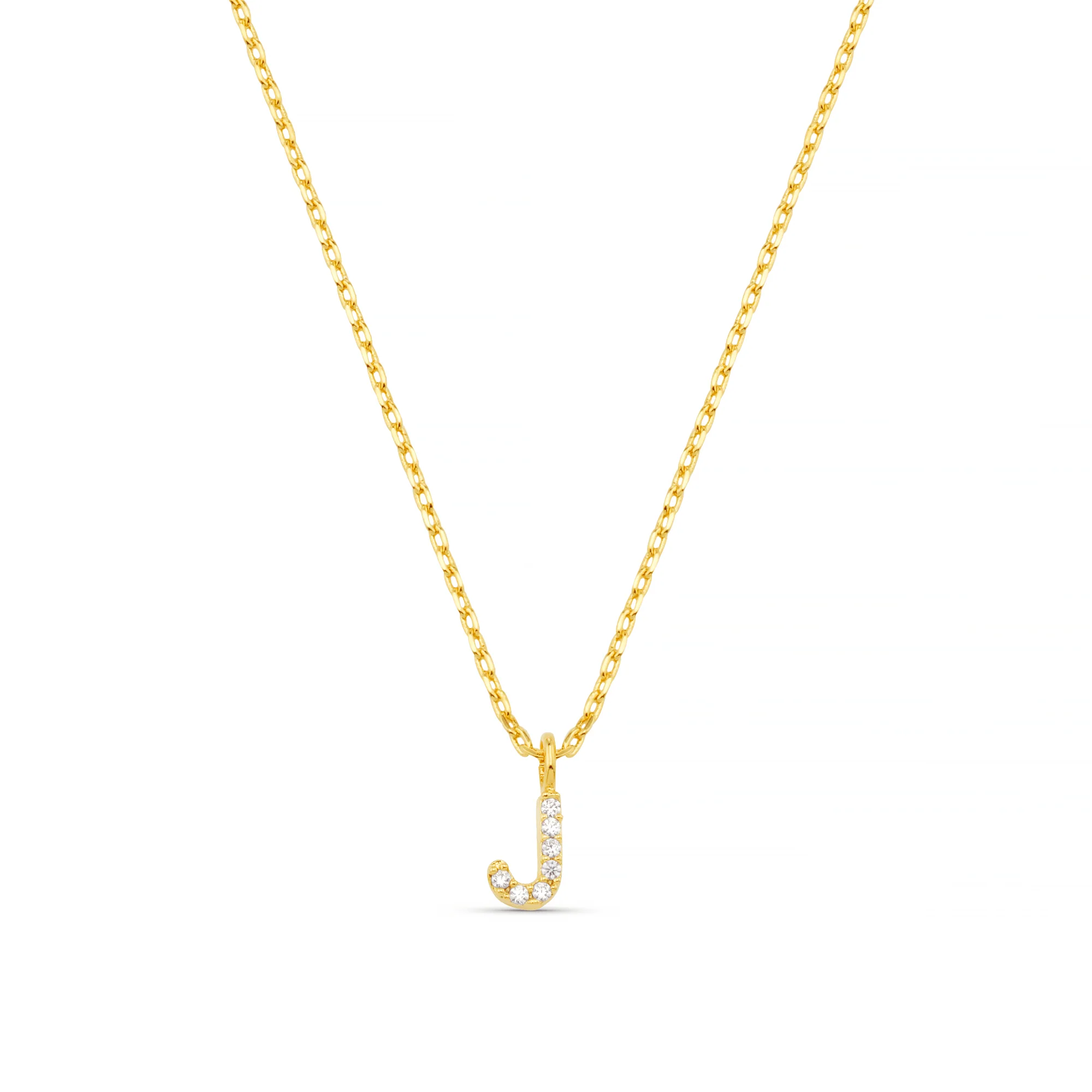 J Pavé Initial Charm Necklace