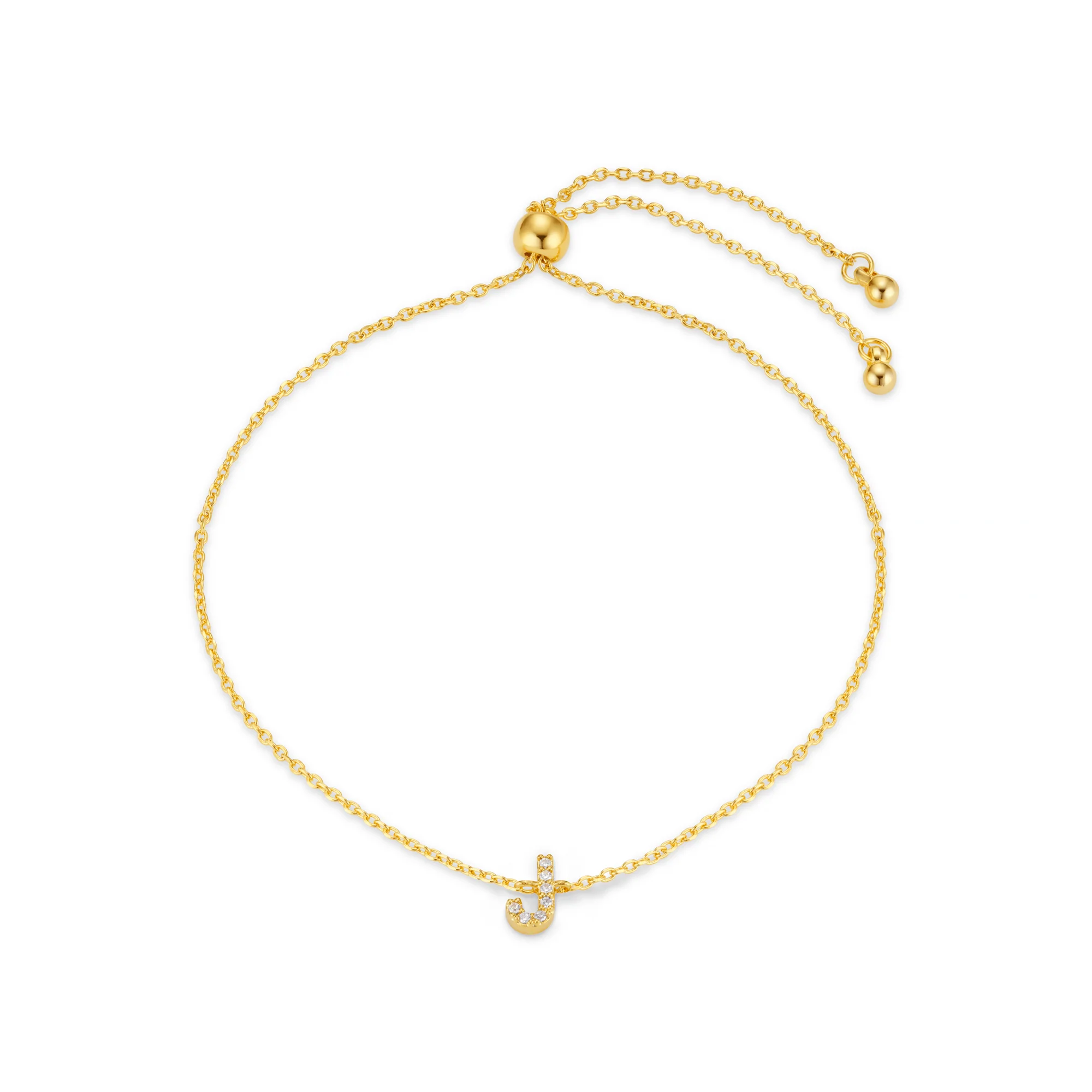 J Pavé Initial Slider Bracelet