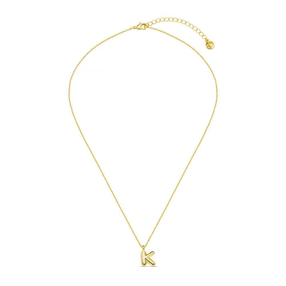 K Bubble Initial Necklace - Image 3