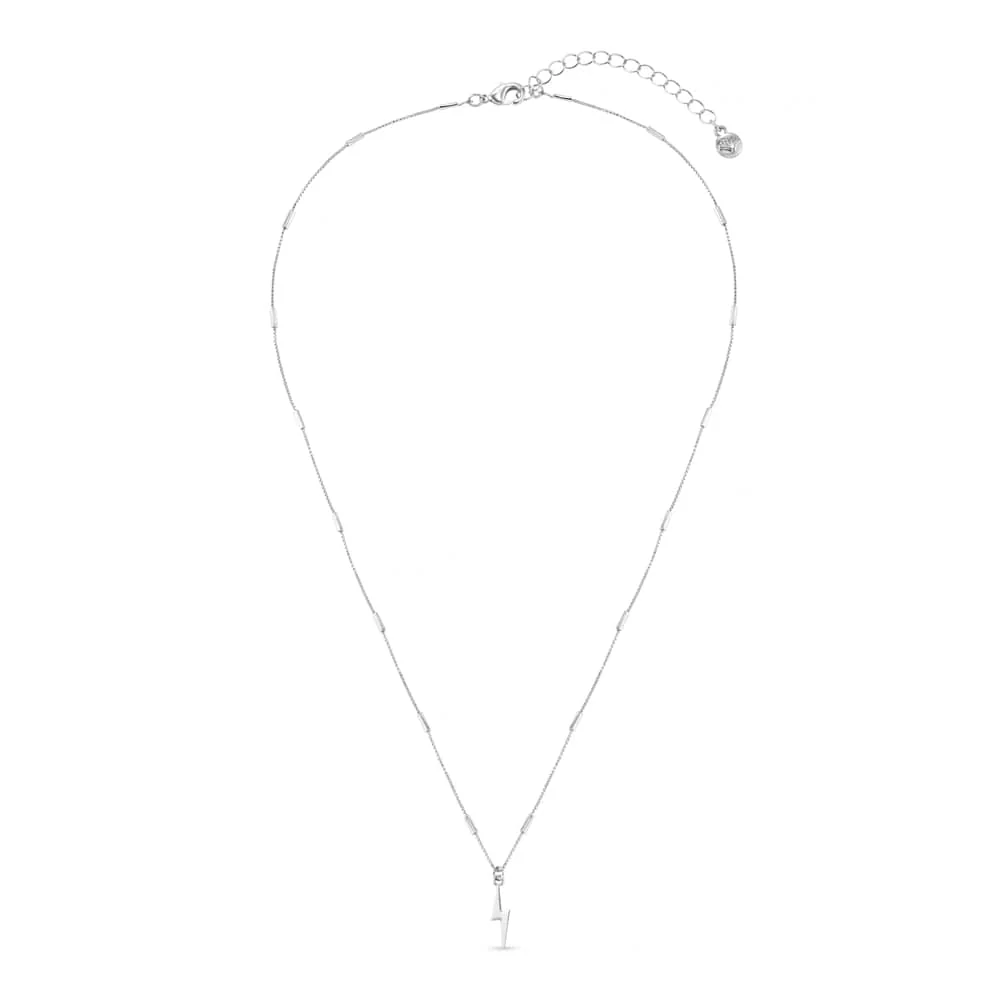Lightning Charm Necklace Silver - Image 3