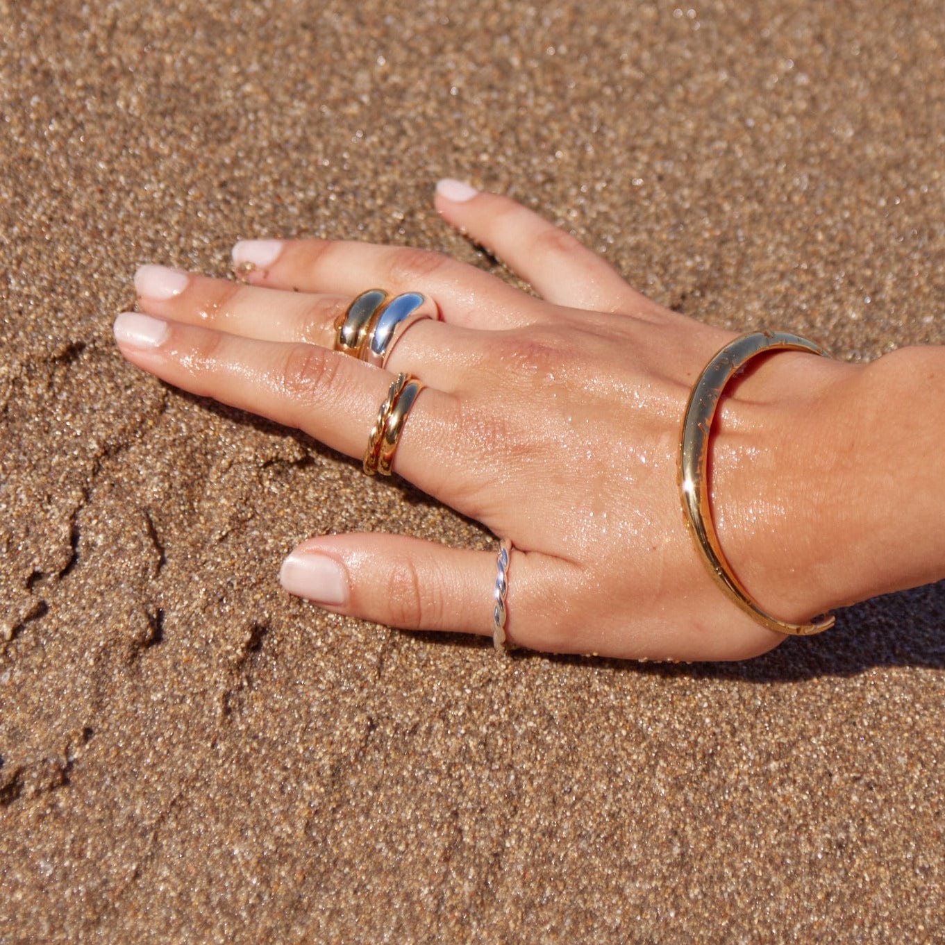 LUXE Domed Bangle - Gold - Image 5