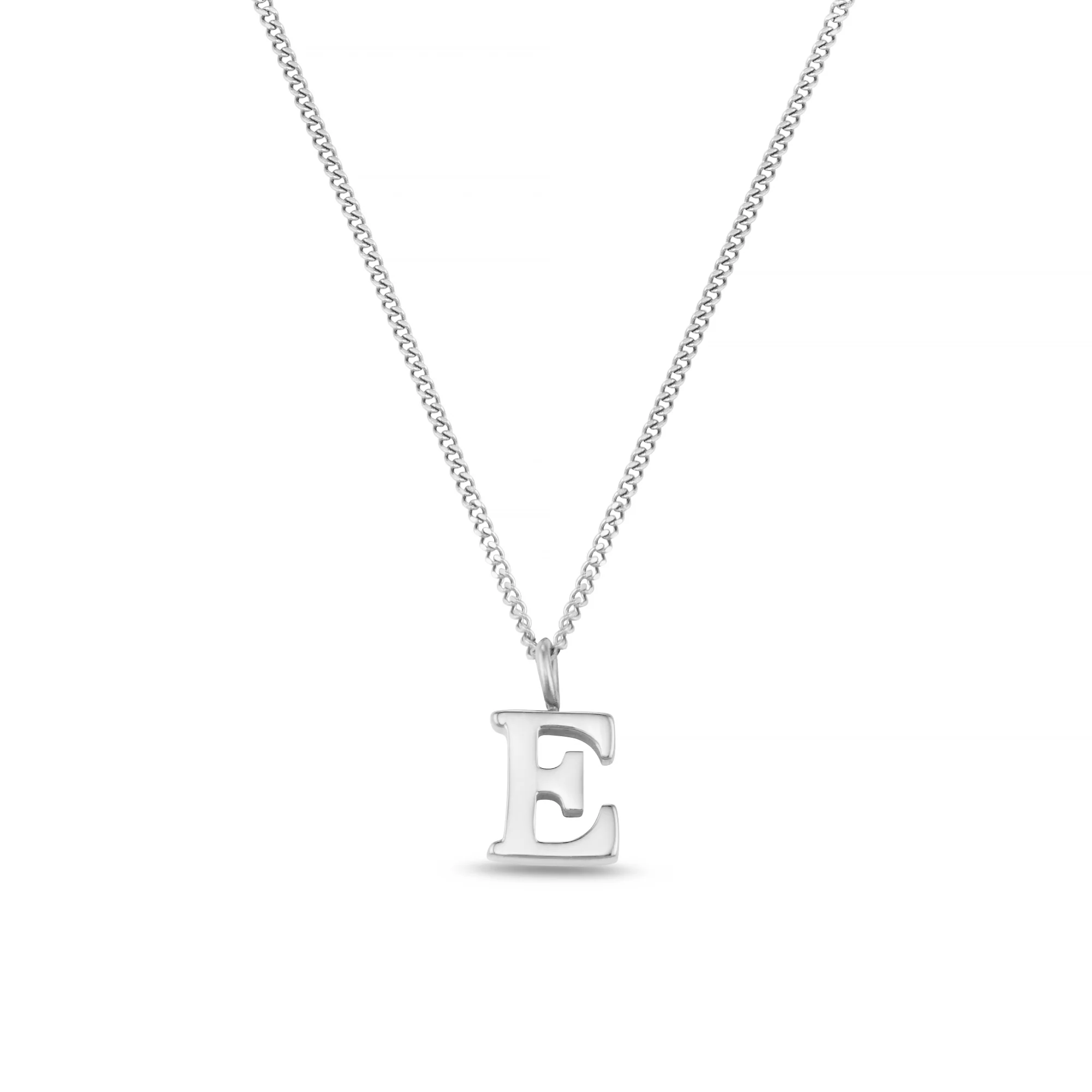 LUXE E Initial Necklace - Silver