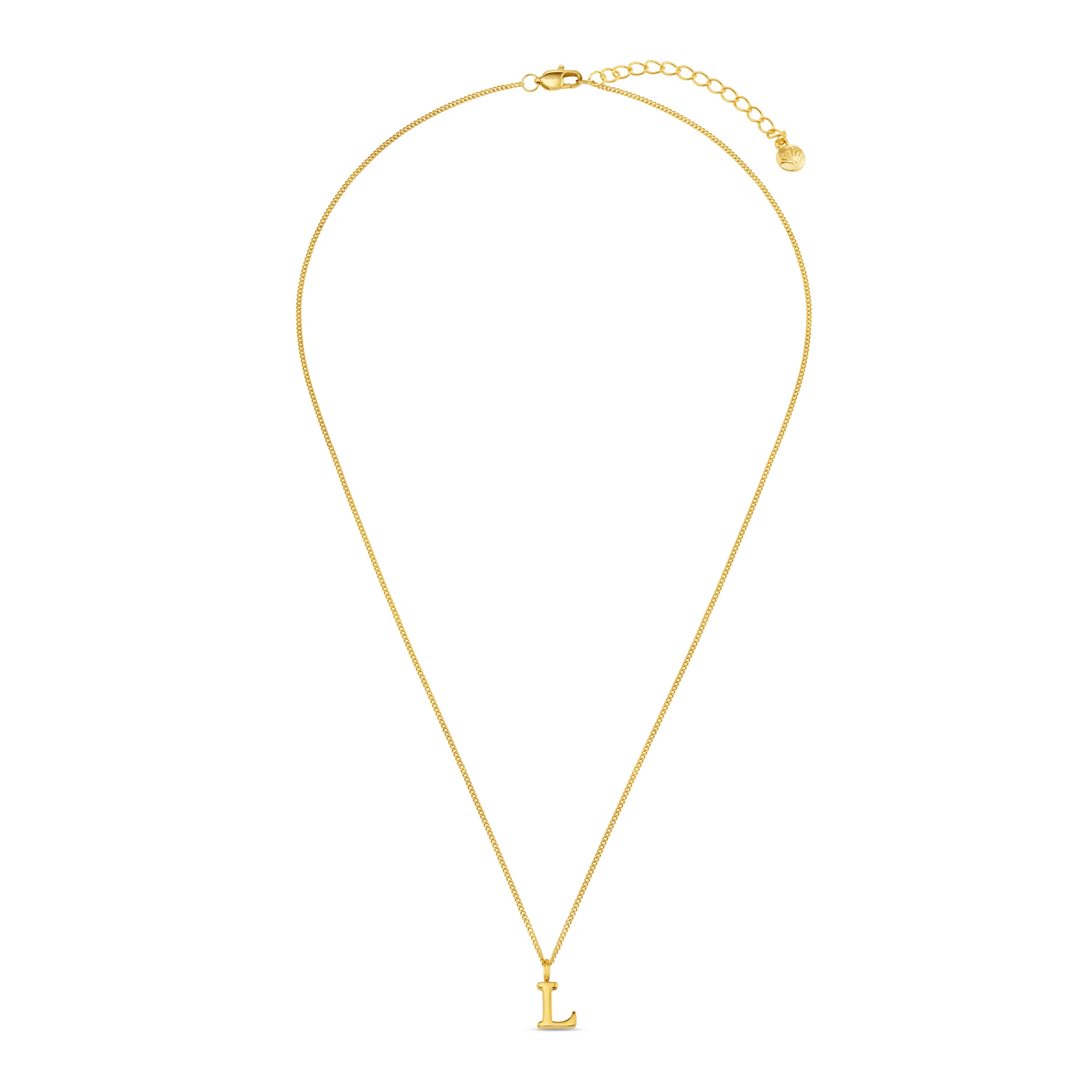 LUXE L Initial Necklace - Gold - Image 3