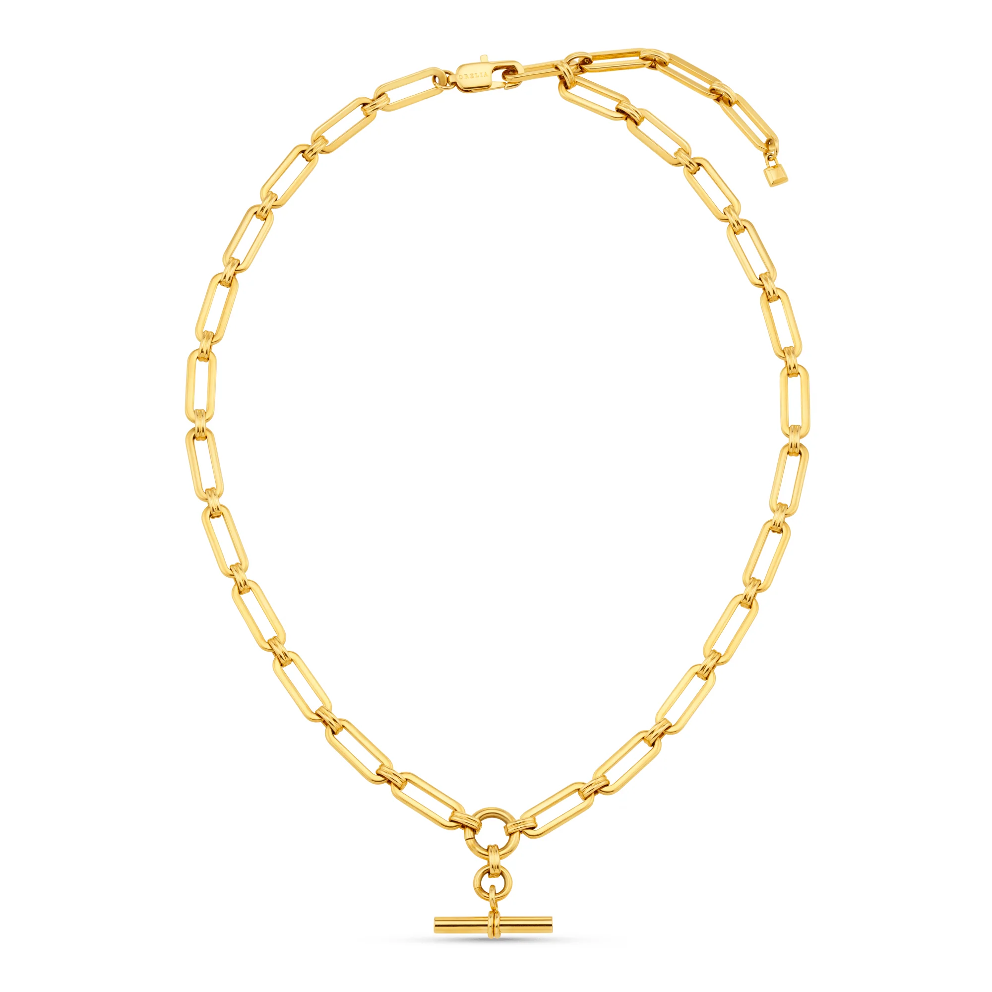 LUXE Linear Link T-Bar Necklace - Gold - Image 5