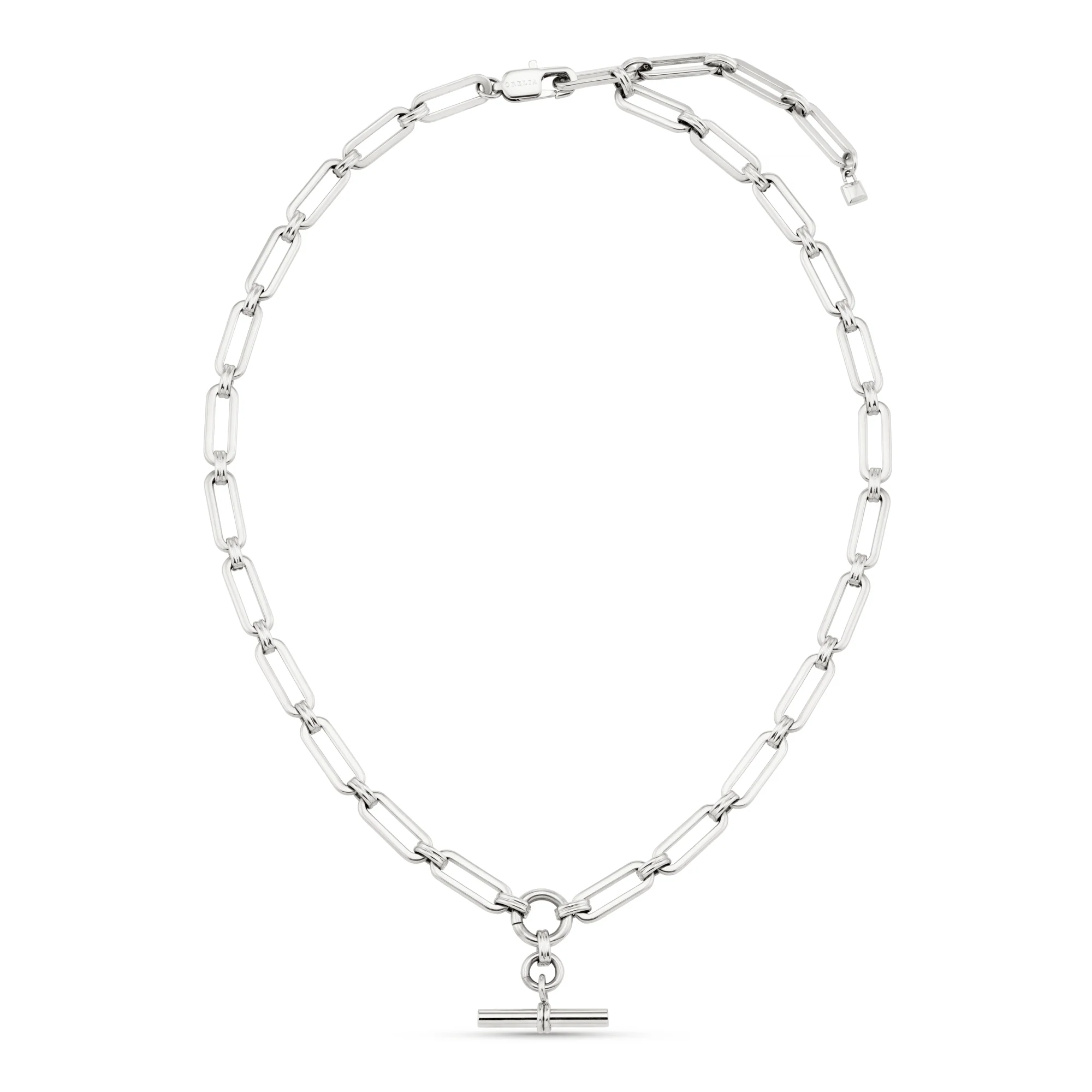 LUXE Linear Link T-Bar Necklace - Silver - Image 3