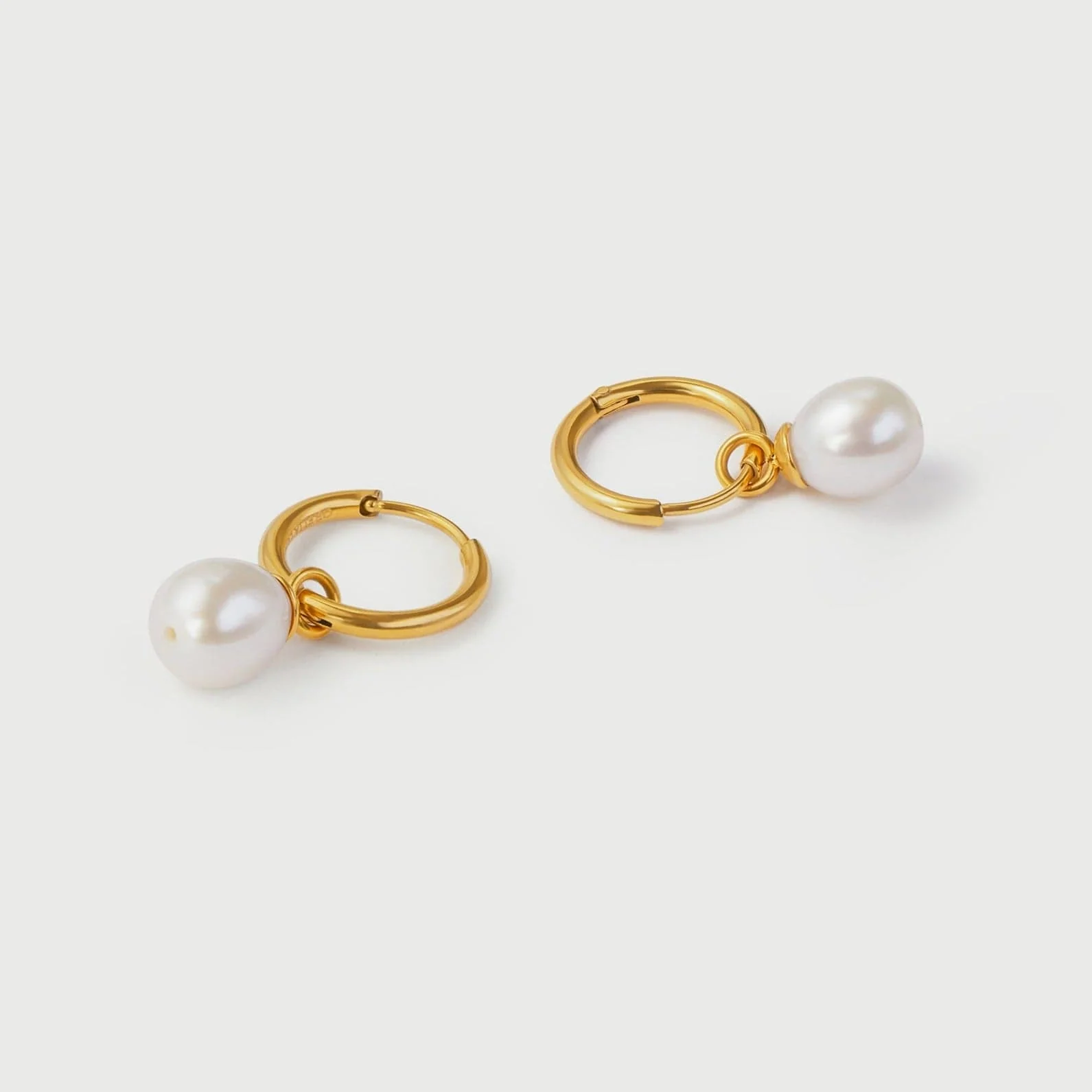 LUXE Pearl Drop Hoop Earrings - Image 4