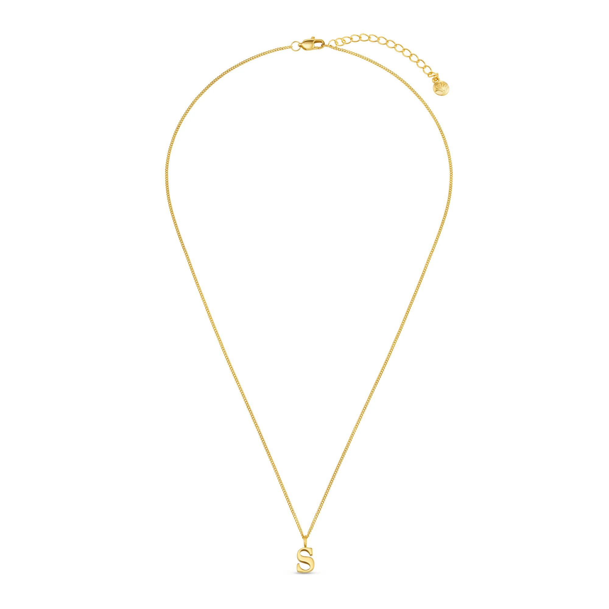 LUXE S Initial Necklace - Gold - Image 4