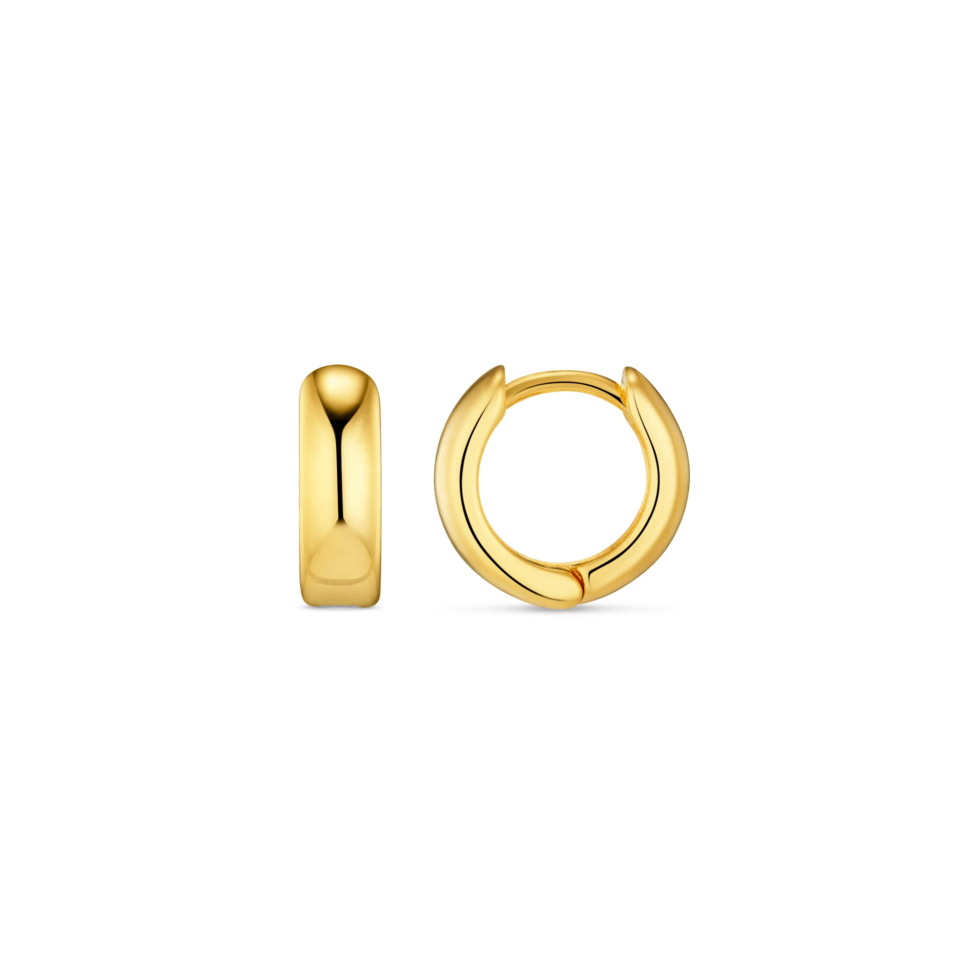 Mini Domed Clean Huggie Hoop Earrings - Gold