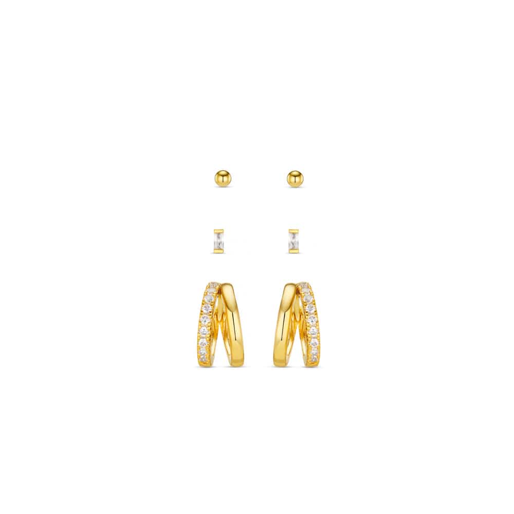Mixed Stud & Illusion Hoop Ear Stacking Set