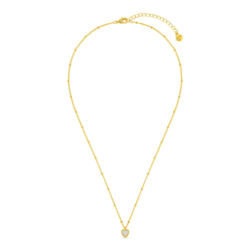 Opal Heart Charm Necklace - Image 4