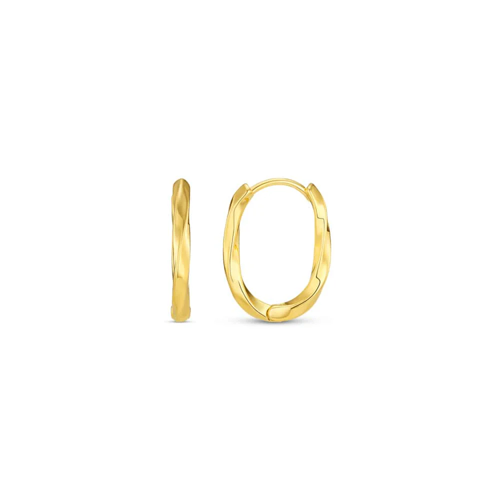 Oval Twist Hoop Earrings