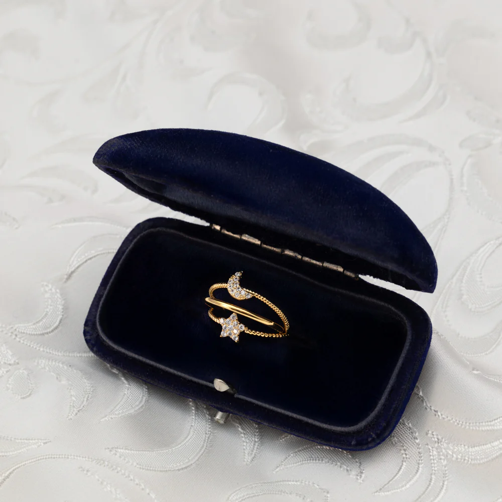 Pavé Star & Moon Stacking Ring Set - Image 3