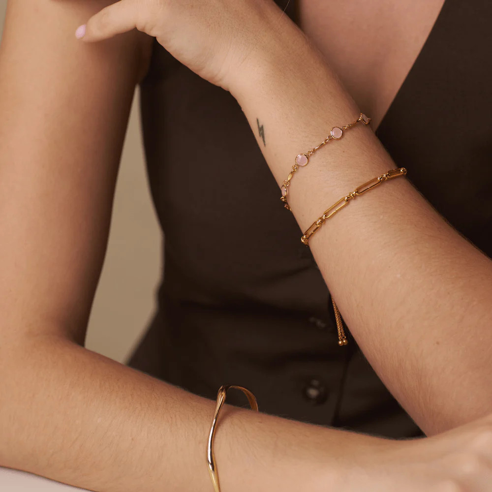 Rose Water Opal & Link Chain Bracelet - Image 3