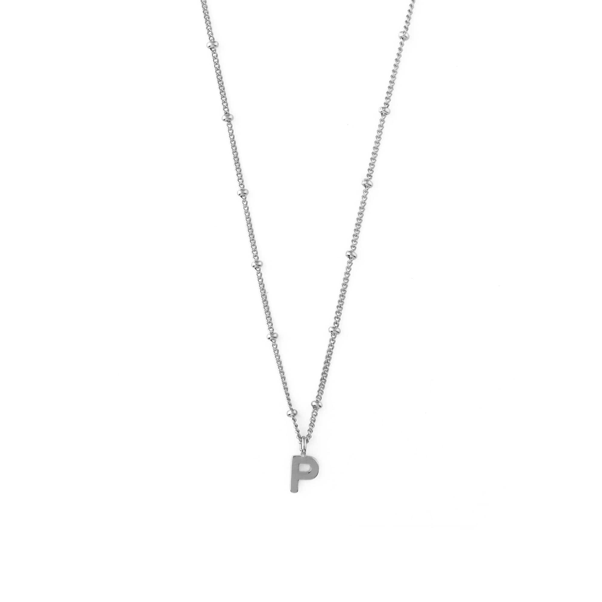 Satellite Chain Initial Necklace - Silver - T - Image 18