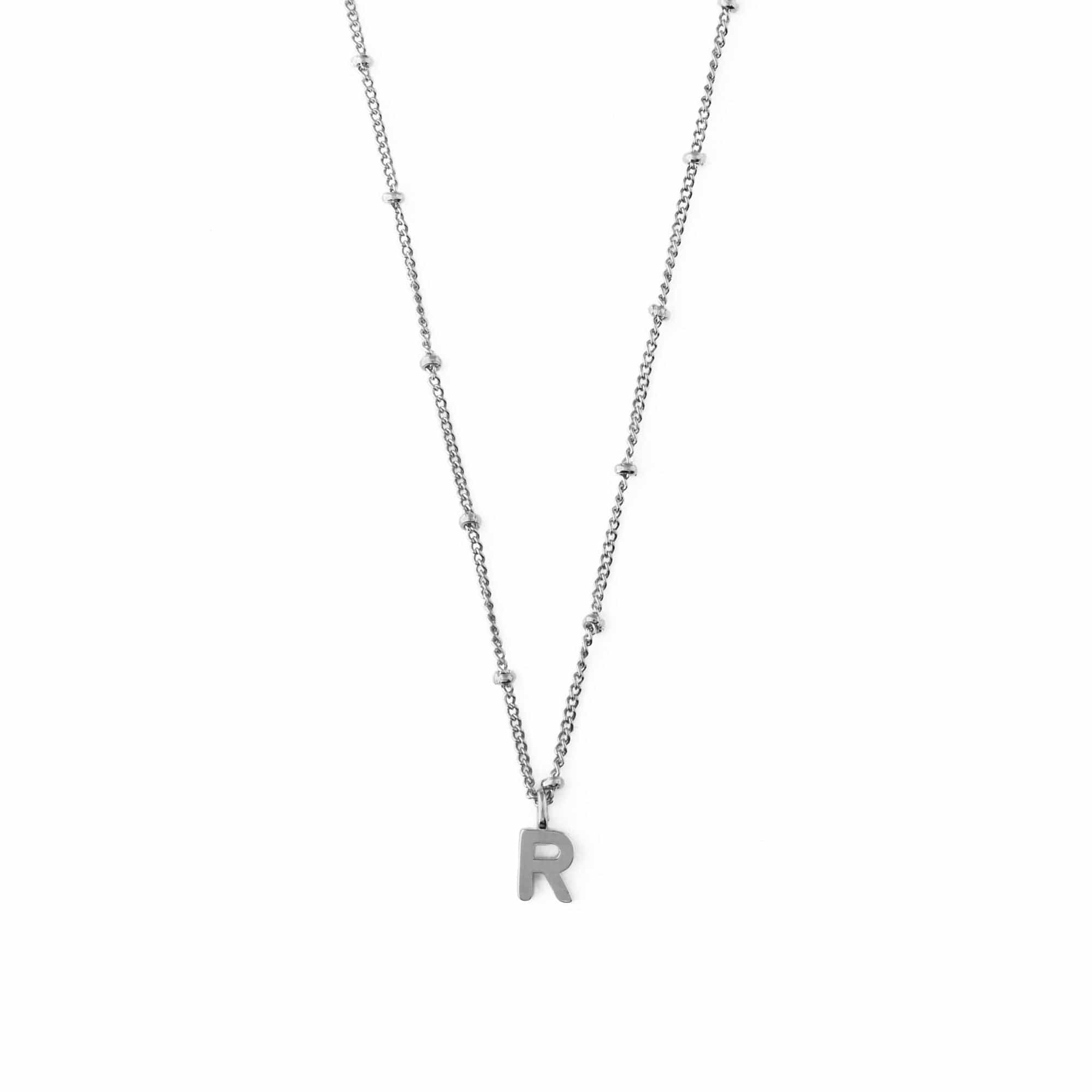 Satellite Chain Initial Necklace - Silver - T - Image 19