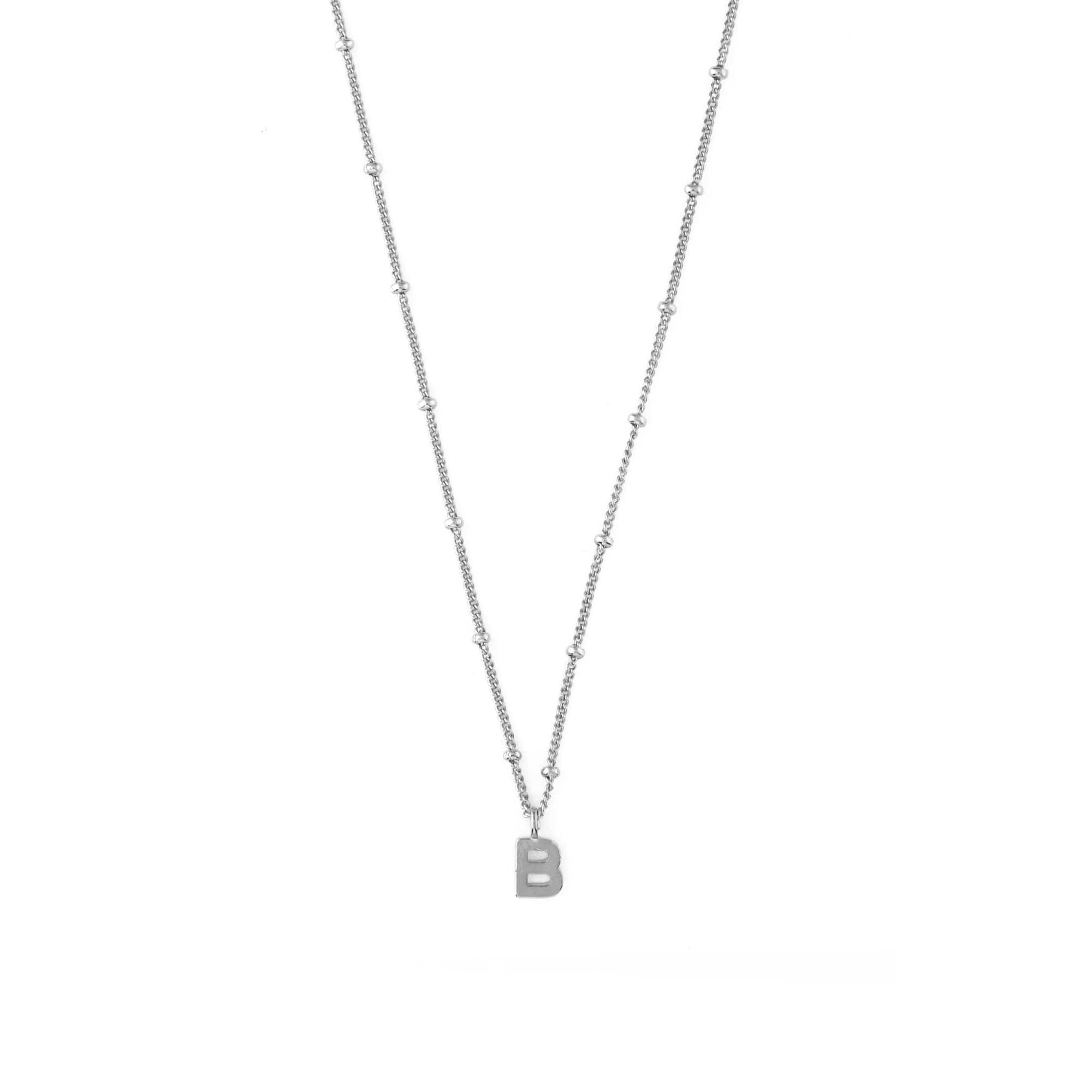 Satellite Chain Initial Necklace - Silver - T - Image 4
