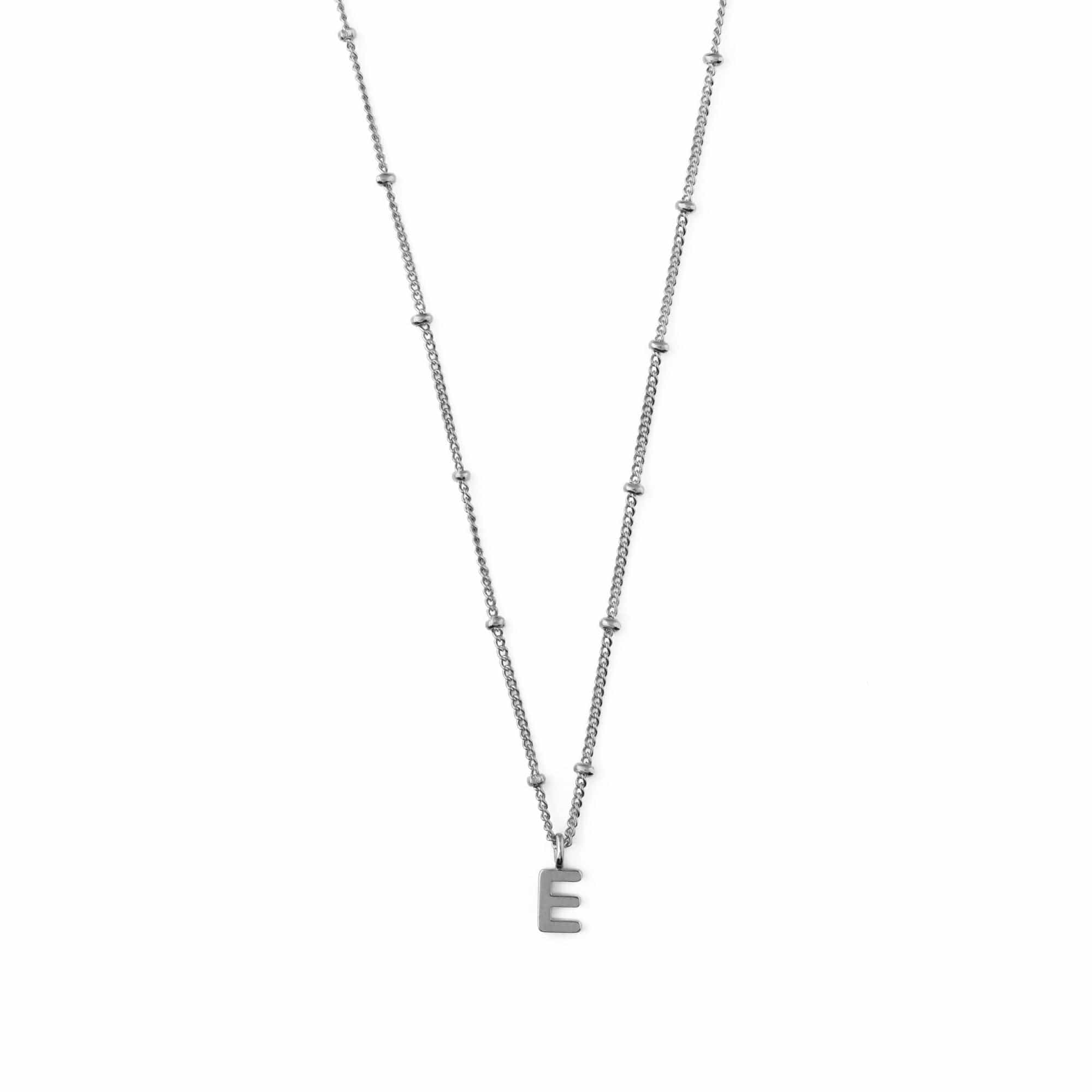 Satellite Chain Initial Necklace - Silver - T - Image 7
