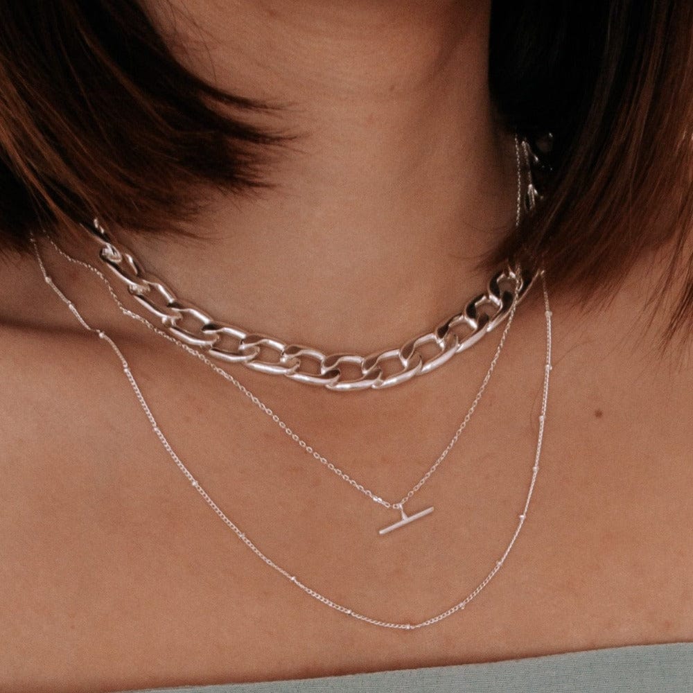 Satellite Chain Silver Necklace - Short - Image 3