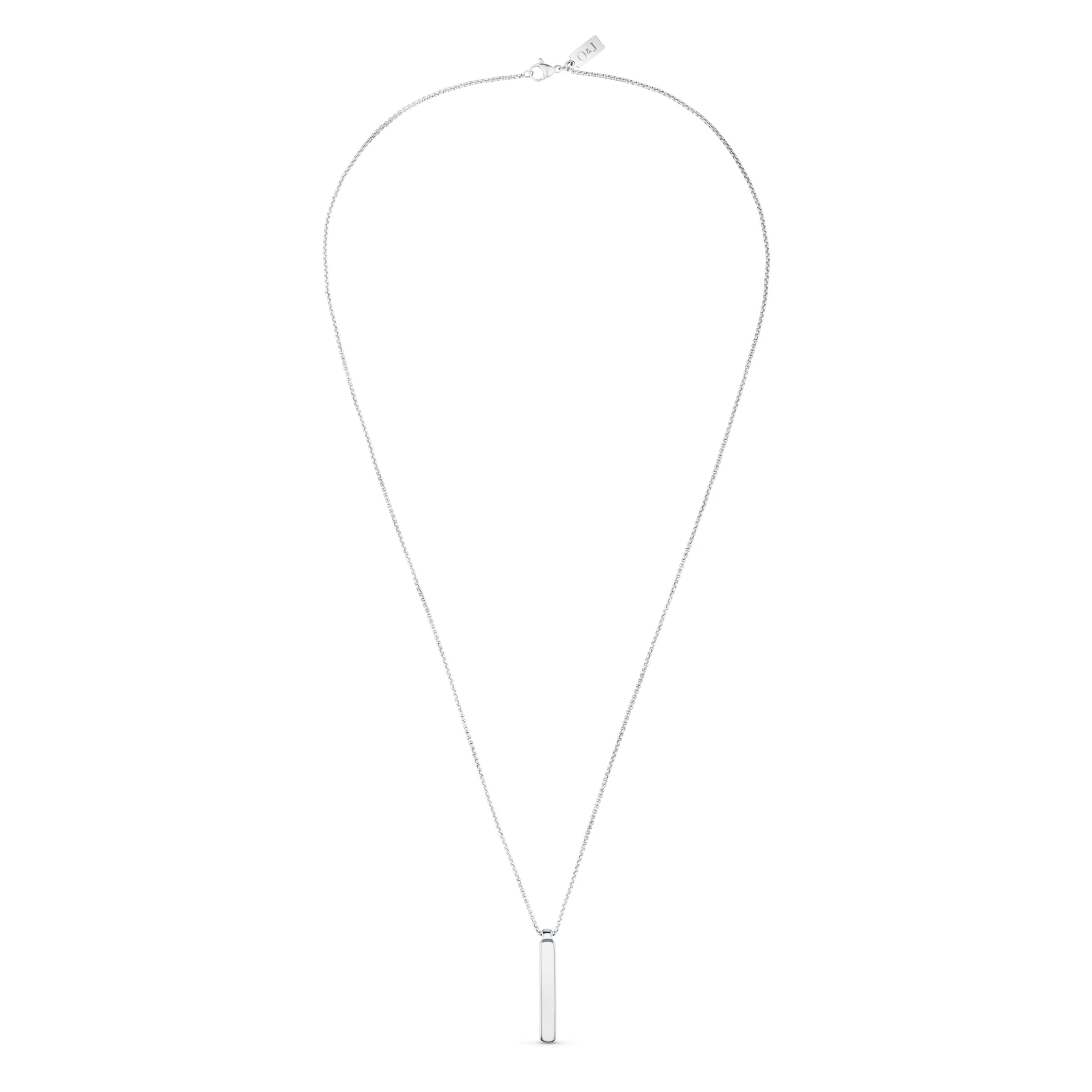 Solid Bar Necklace - Silver - Image 3