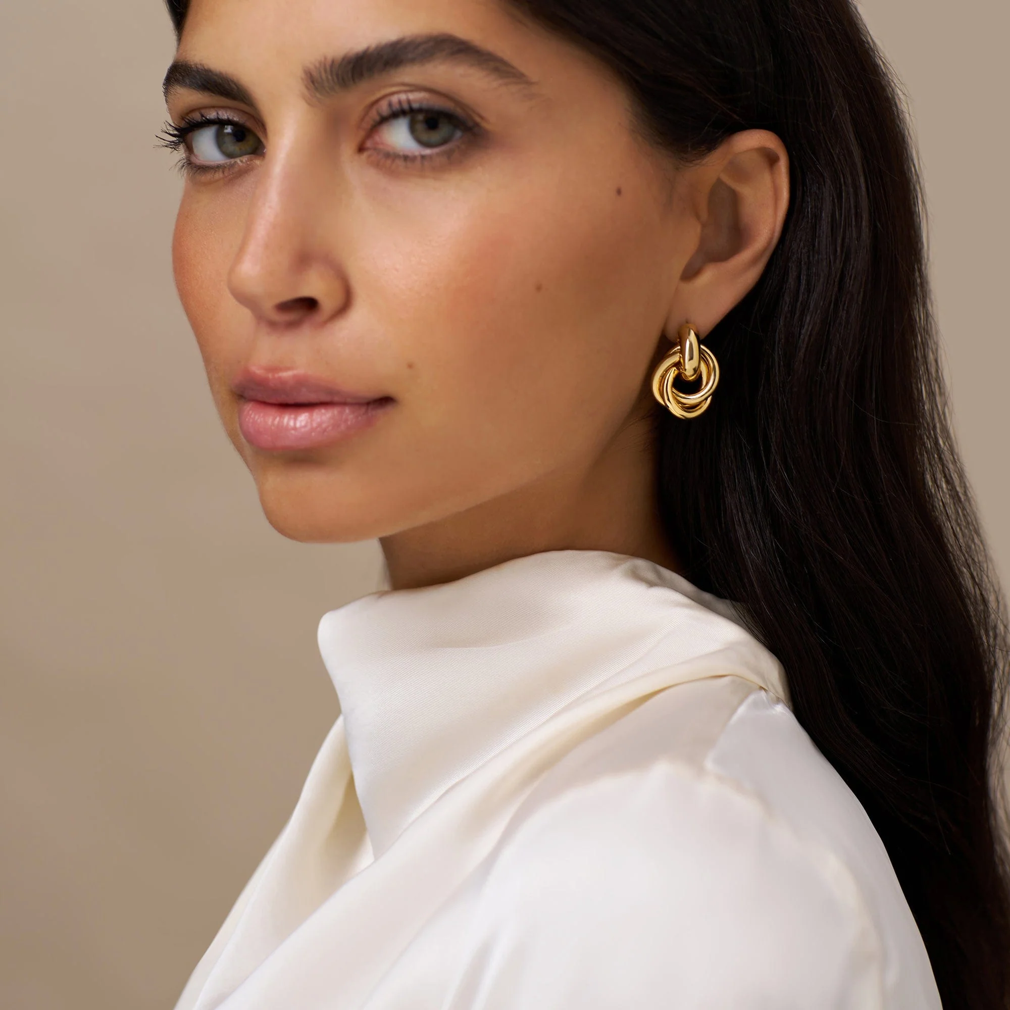 Statement Interlocking Earrings - Gold - Image 3