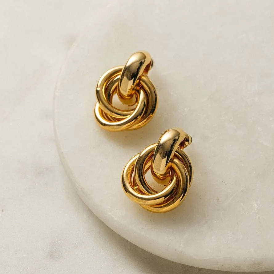Statement Interlocking Earrings - Gold - Image 5