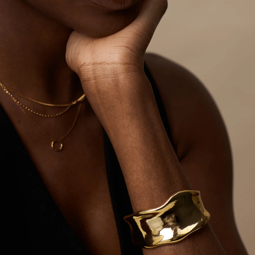 Statement Organic Molten Metal Cuff - Image 4