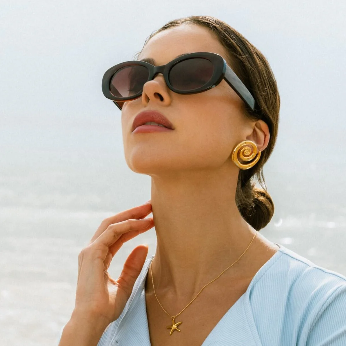 Oversized Spiral Stud Earrings - Image 3