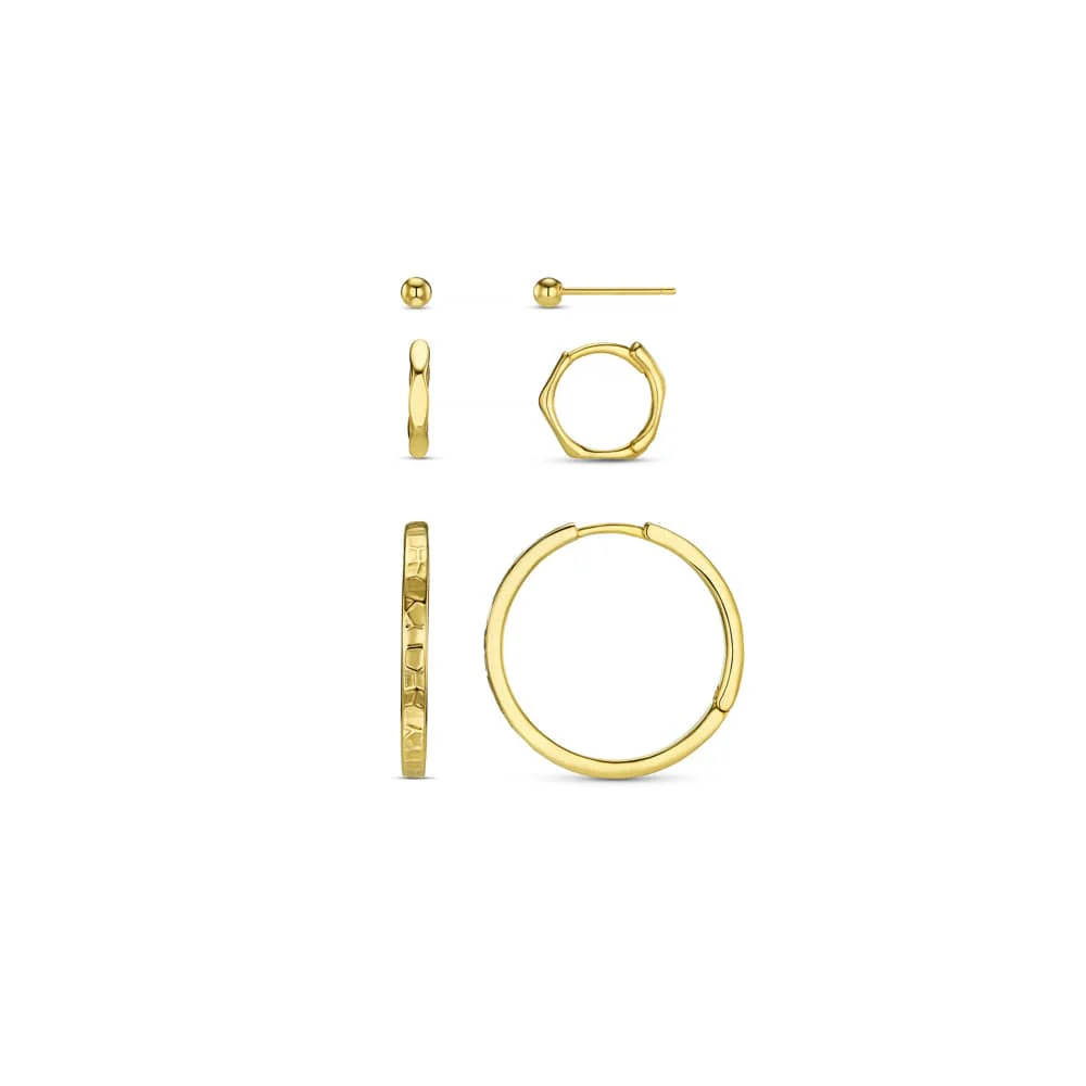 Textured Hoop Ear Stacking Set