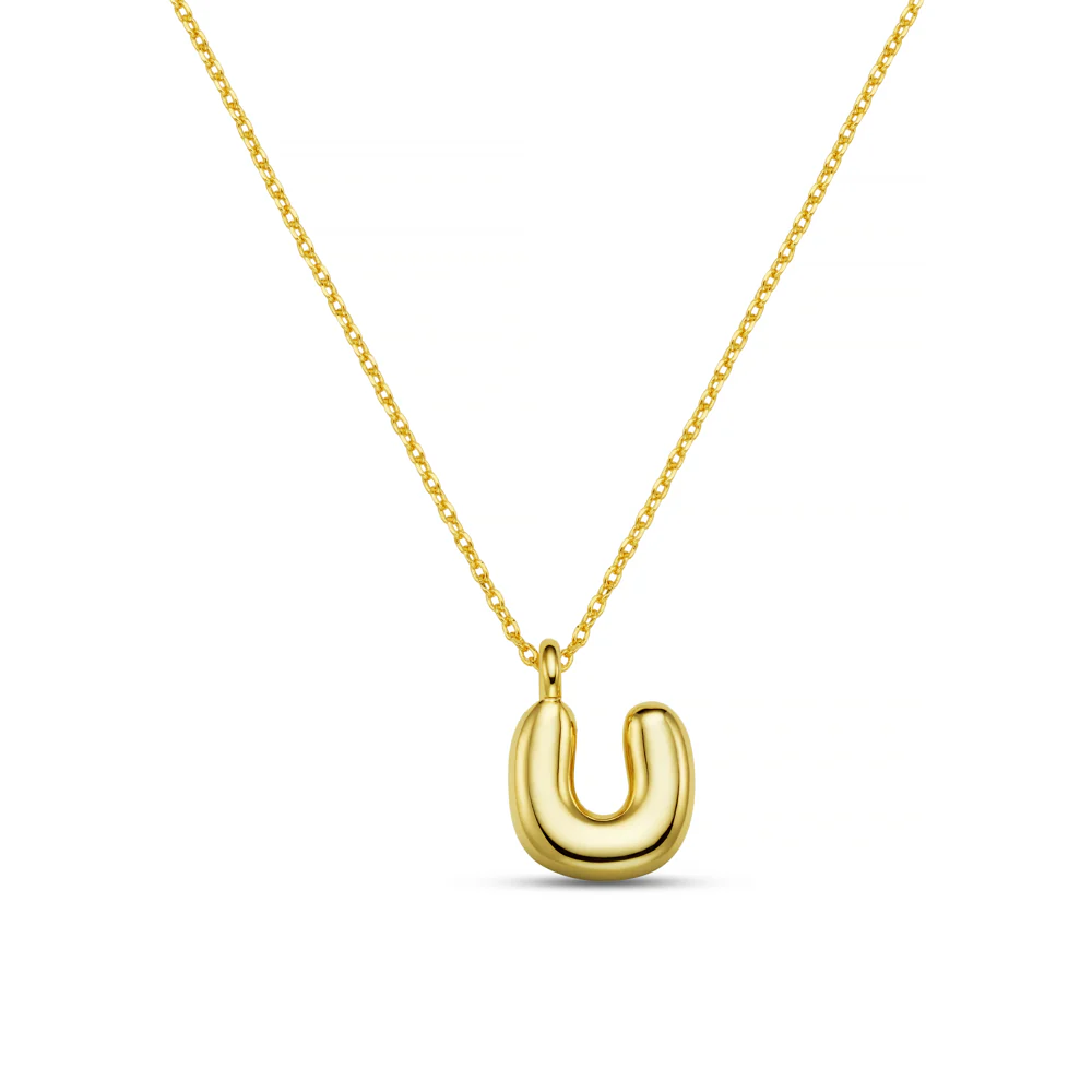 U Bubble Initial Necklace