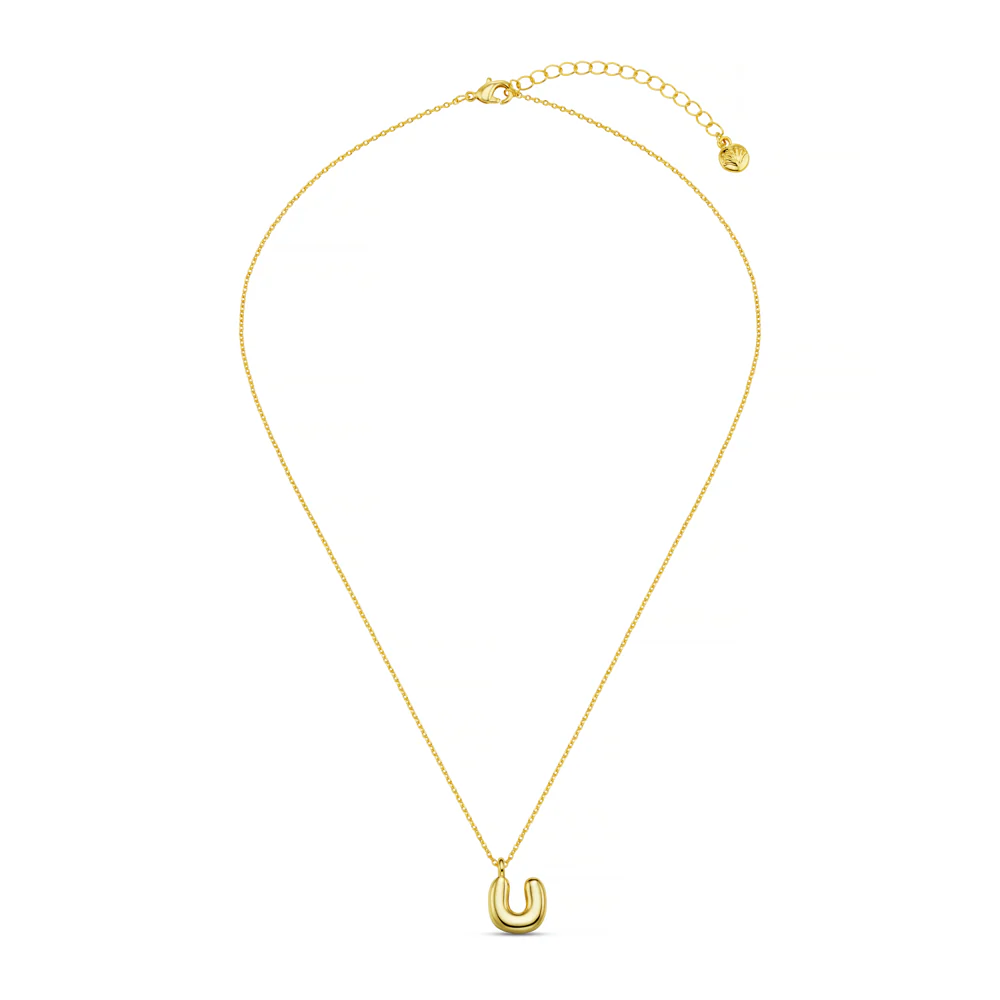 U Bubble Initial Necklace - Image 3