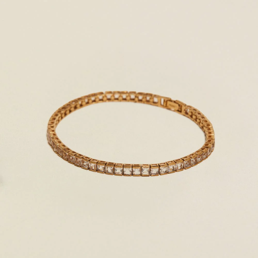 Vintage Square Crystal Tennis Bracelet