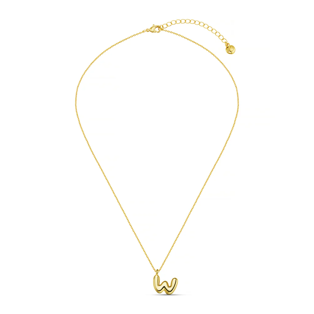W Bubble Initial Necklace - Image 3